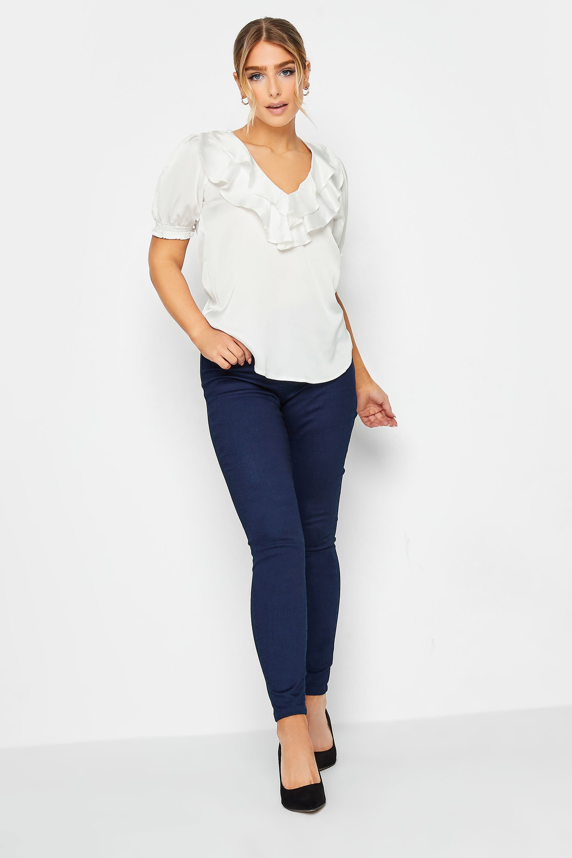 M&Co White Frill Front Blouse | M&Co 2