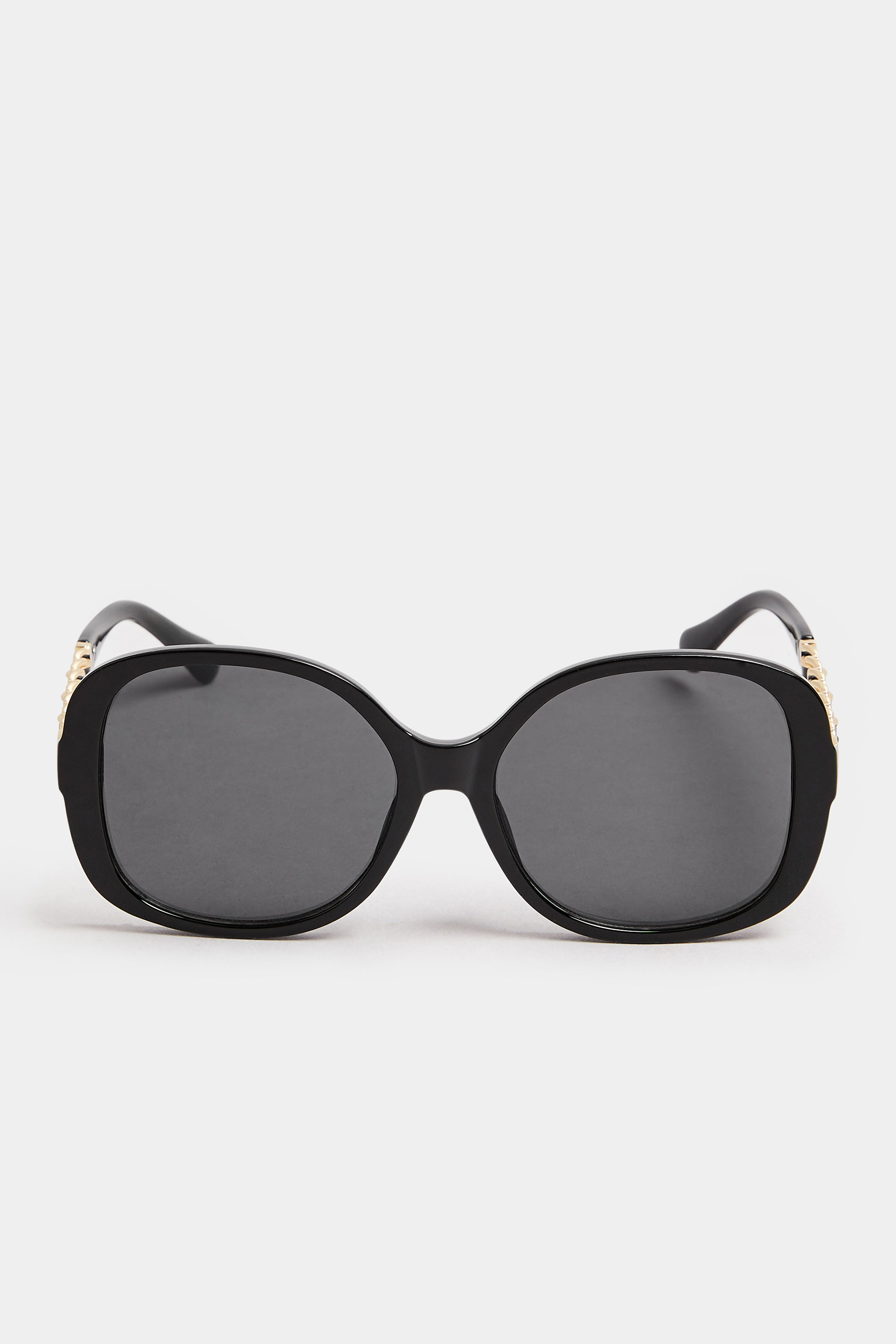 Black Chain Oversized Sunglasses | Yours Clothing 2