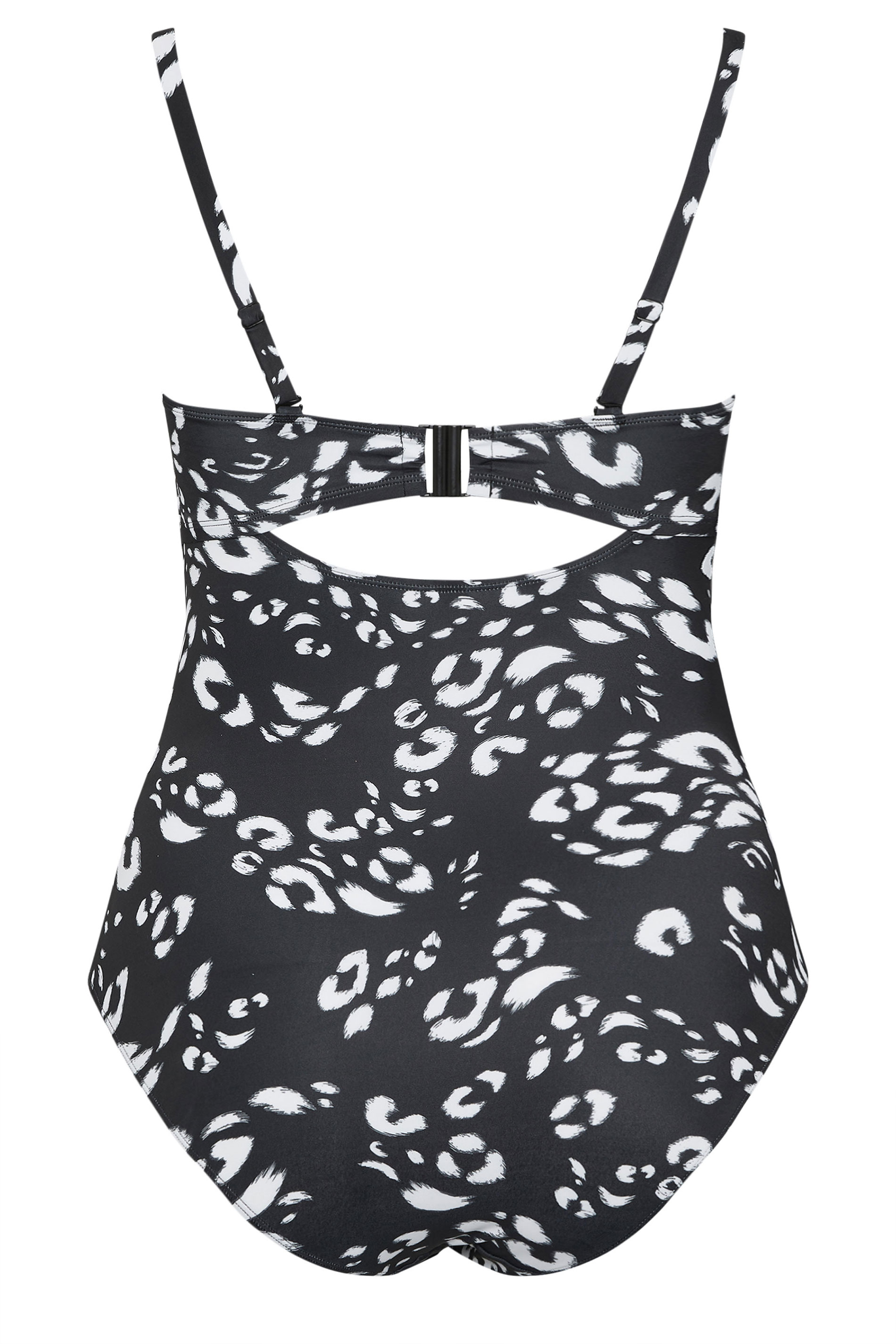 YOURS Plus Size Black Leopard Print Premium Underwired Swimsuit | Yours Clothing 10