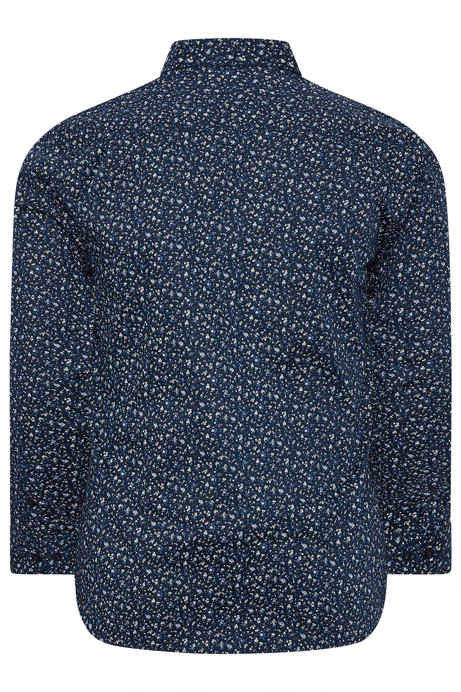 BadRhino Tailoring Big & Tall Navy Blue Micro Floral Print Formal Shirt | BadRhino 8