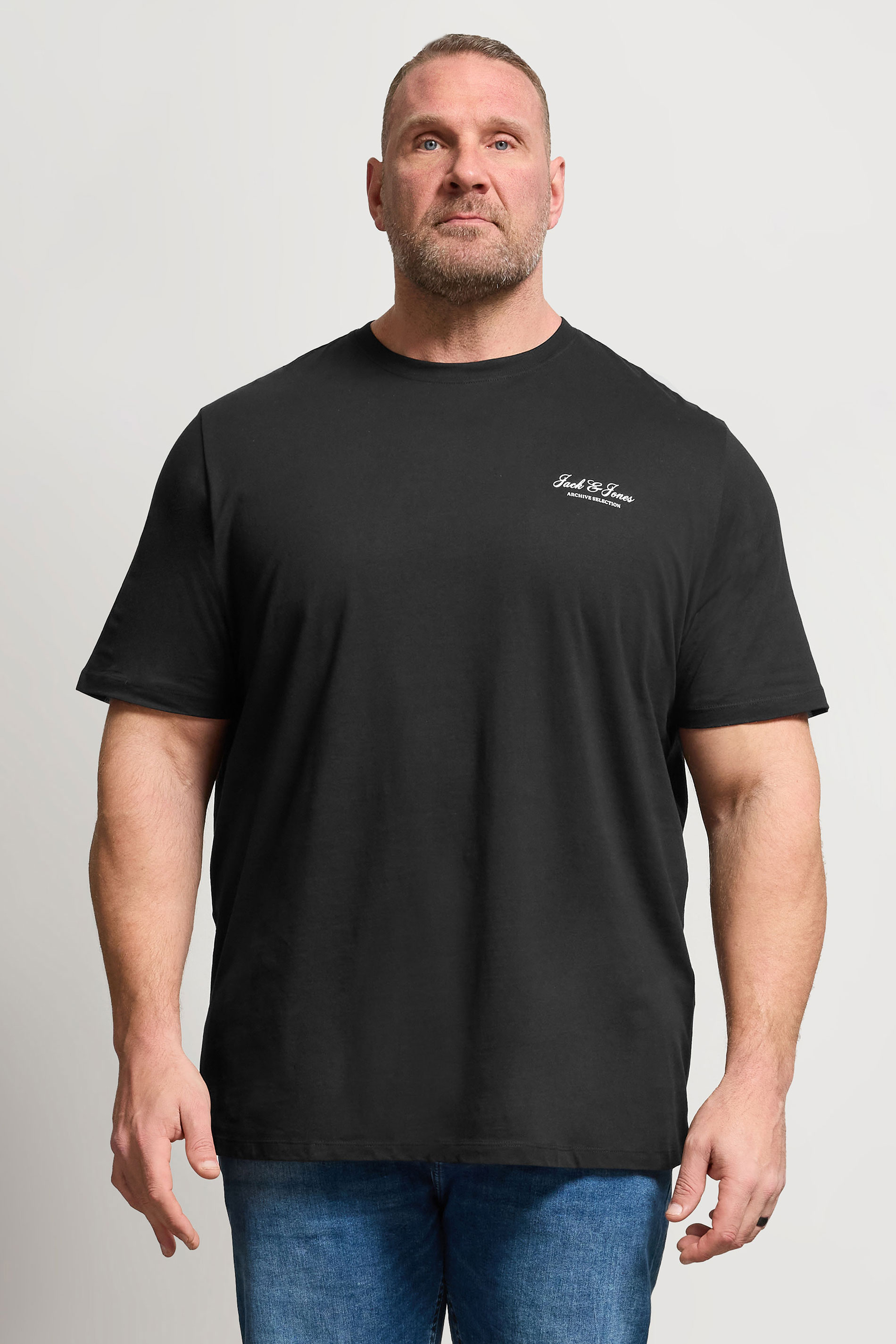 JACK & JONES Big & Tall Black Logo Graphic T-Shirt | BadRhino 3