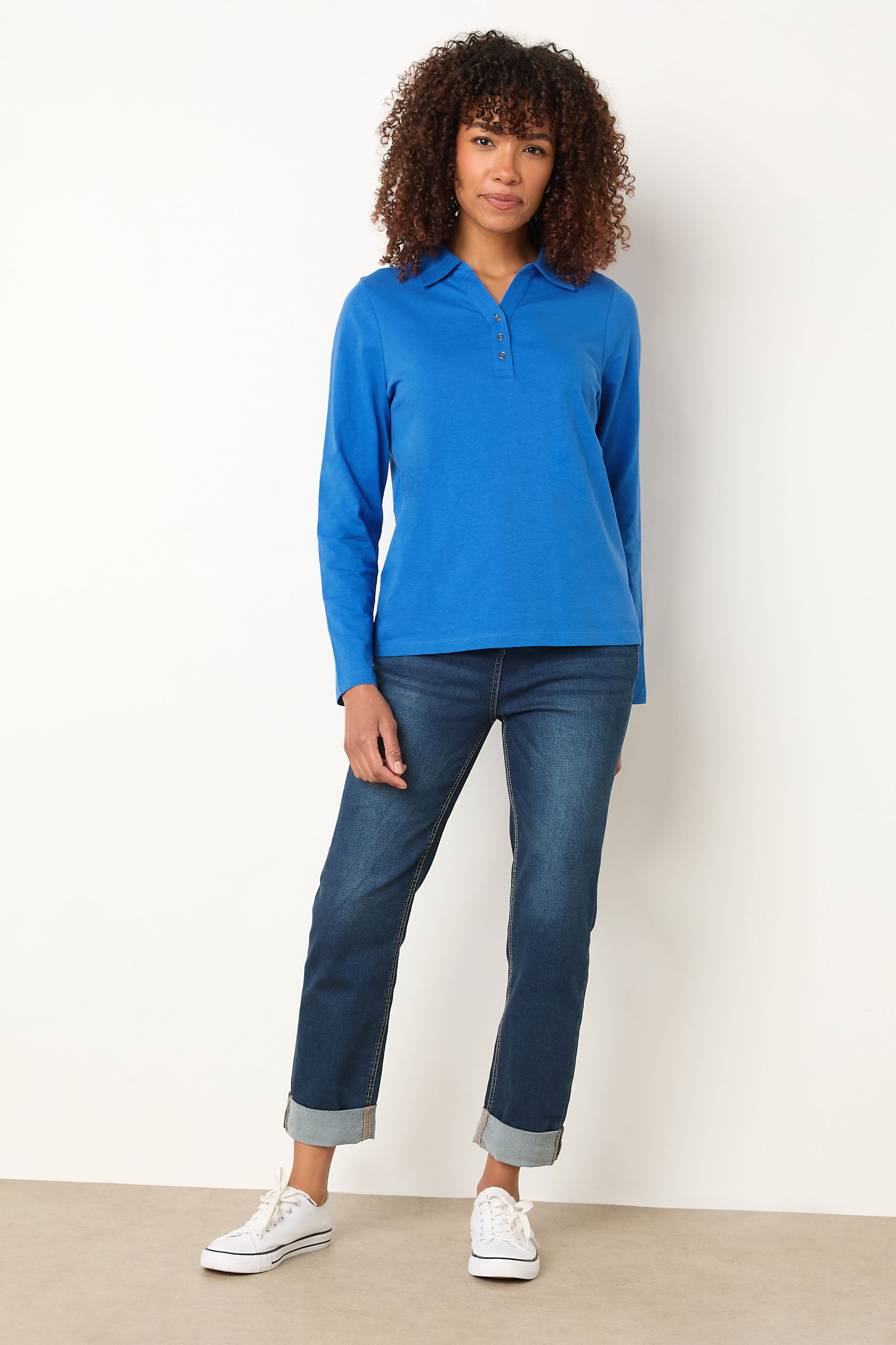 M&Co Blue Cotton Polo Shirt | M&Co 1