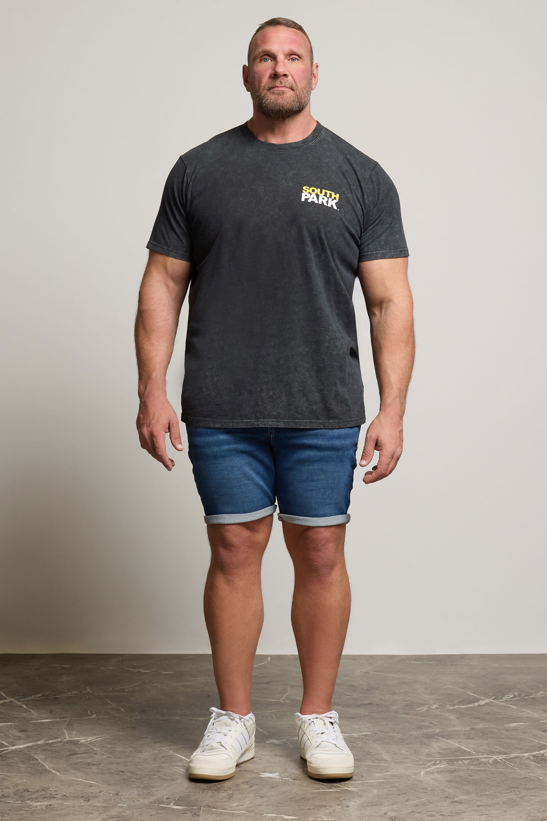 BadRhino Big & Tall Black Acid Wash Printed 'South Park' T-Shirt | BadRhino 1