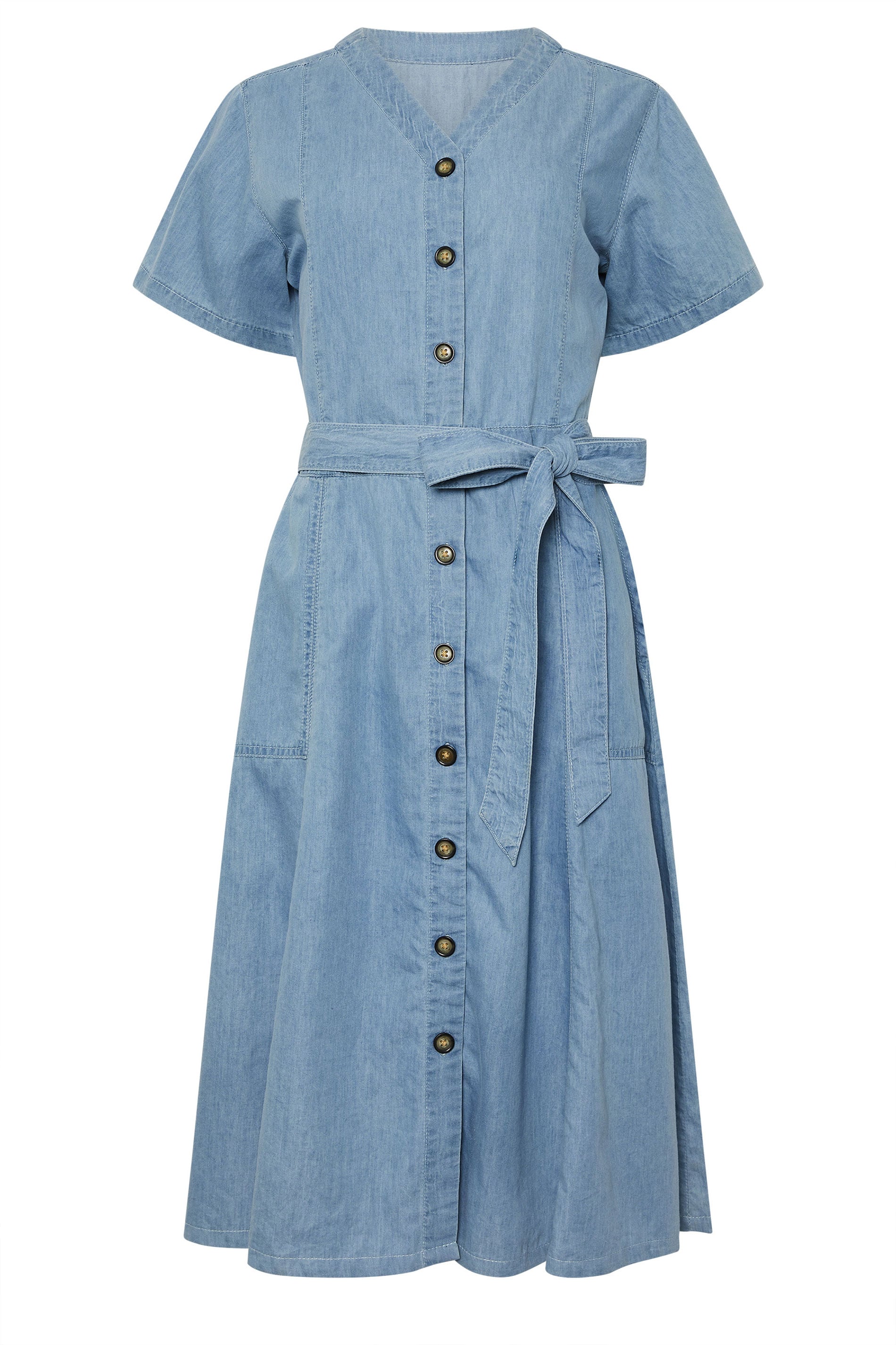 M&Co Blue Denim Tie Waist Shirt Dress | M&Co 7