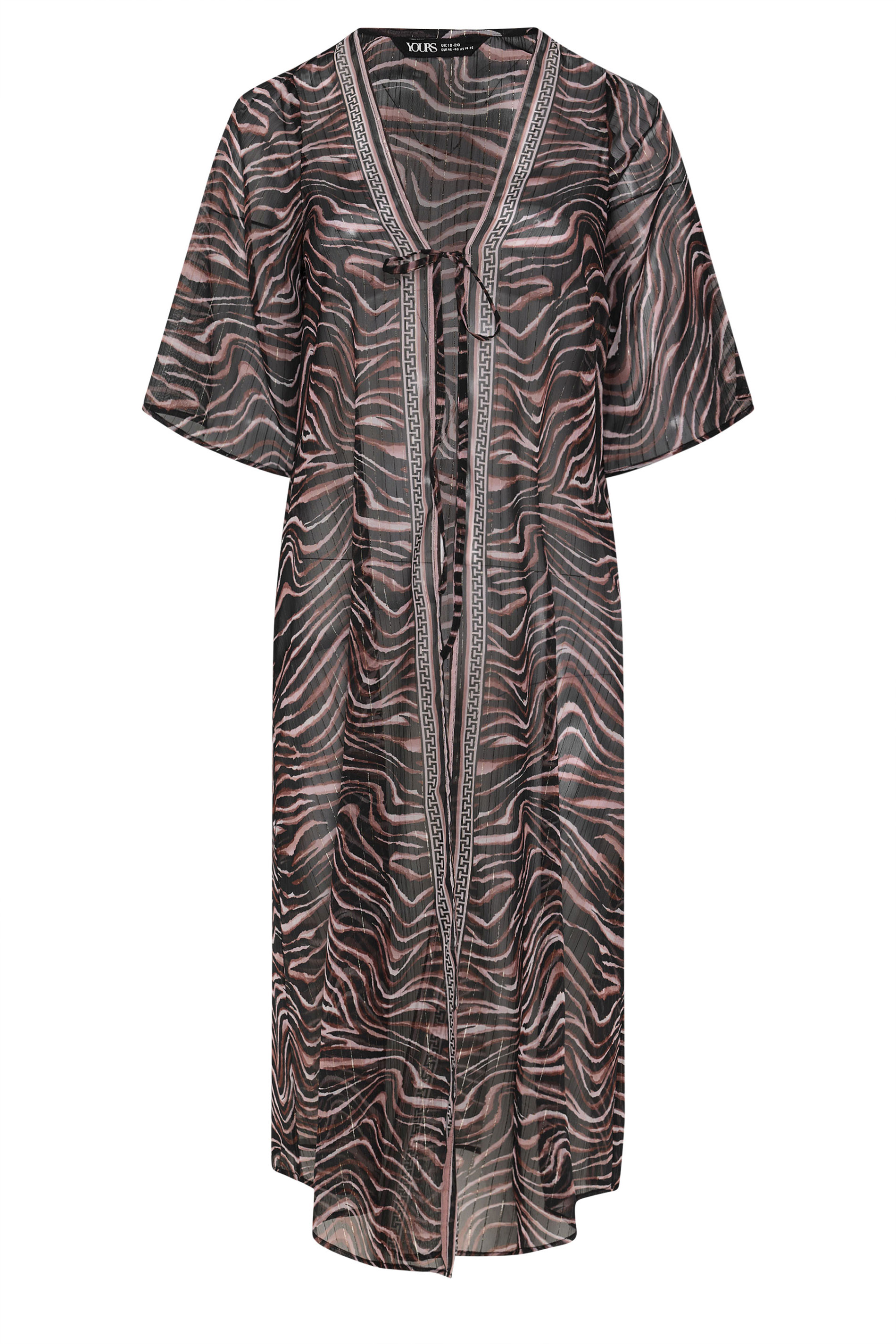 YOURS Plus Size Black Animal Chiffon Kimono | Yours Clothing 7