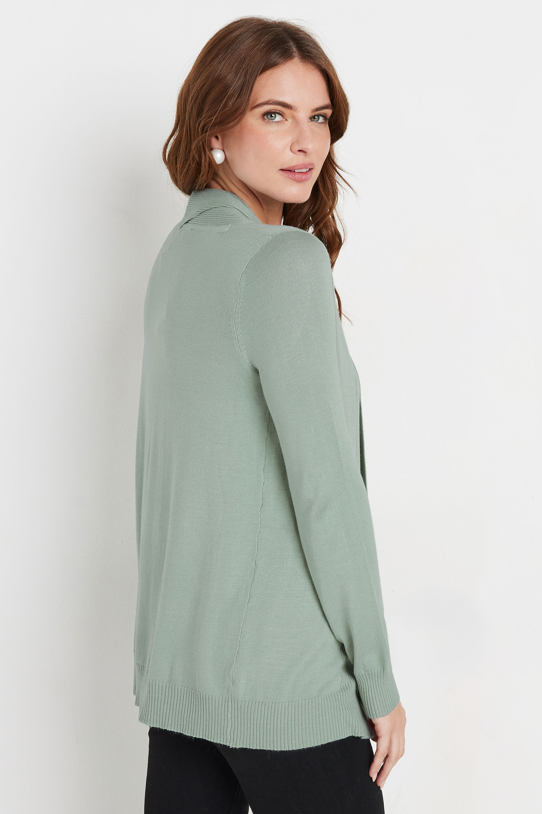 M&Co Sage Green Shawl Collar Cardigan | M&Co 2