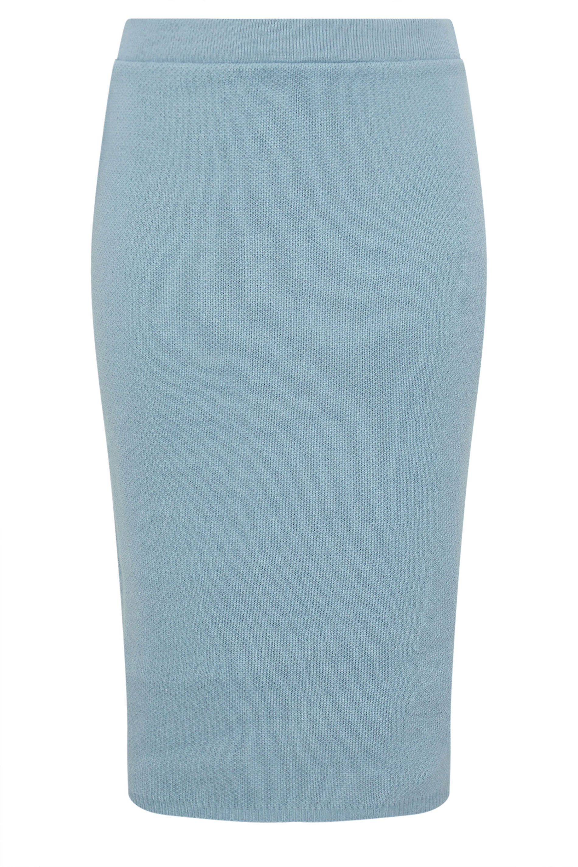 LIMITED COLLECTION Plus Size Blue Knitted Skirt | Yours Clothing 5