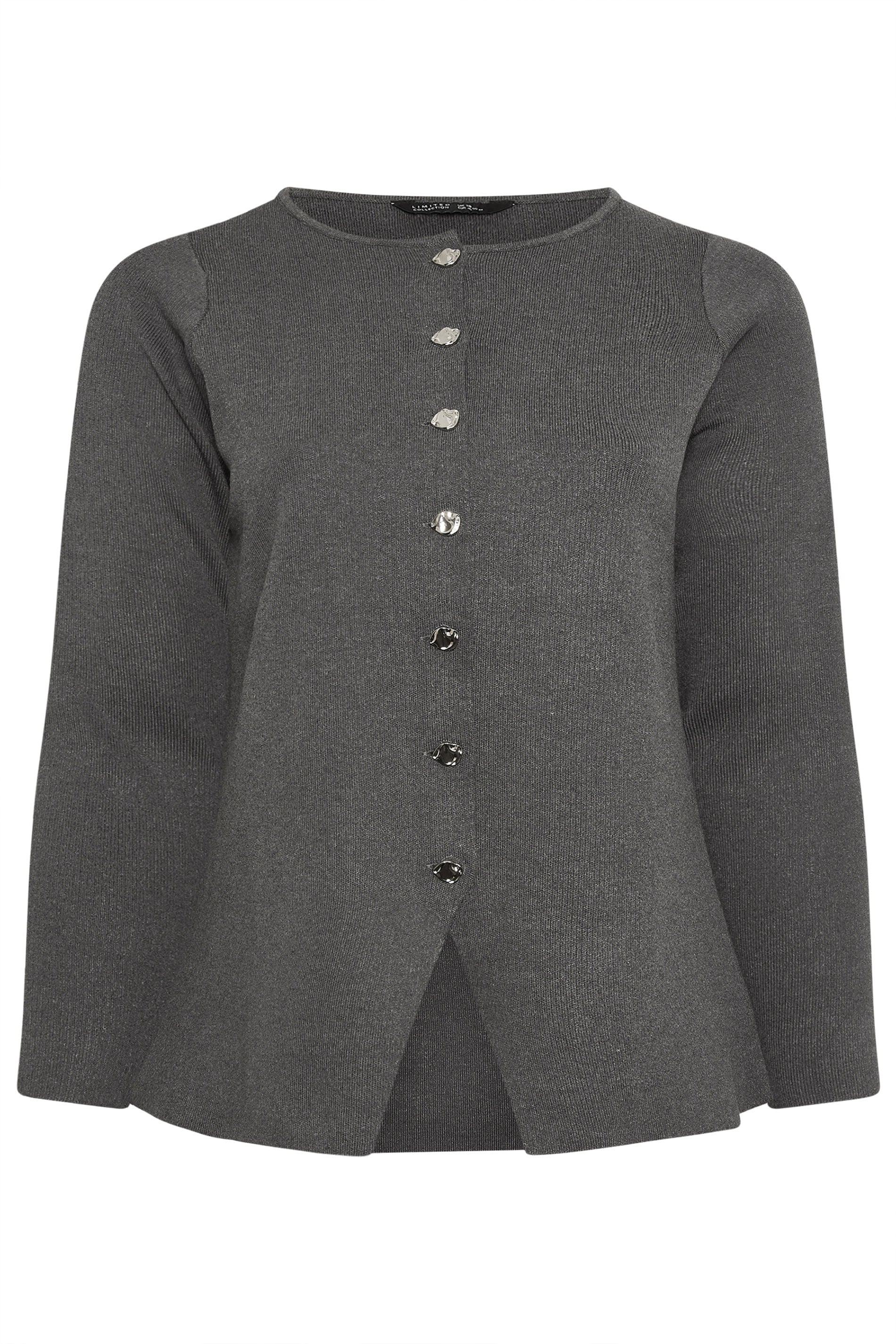 LIMITED COLLECTION Plus Size Grey Long Sleeve Knitted Top | Yours Clothing 6