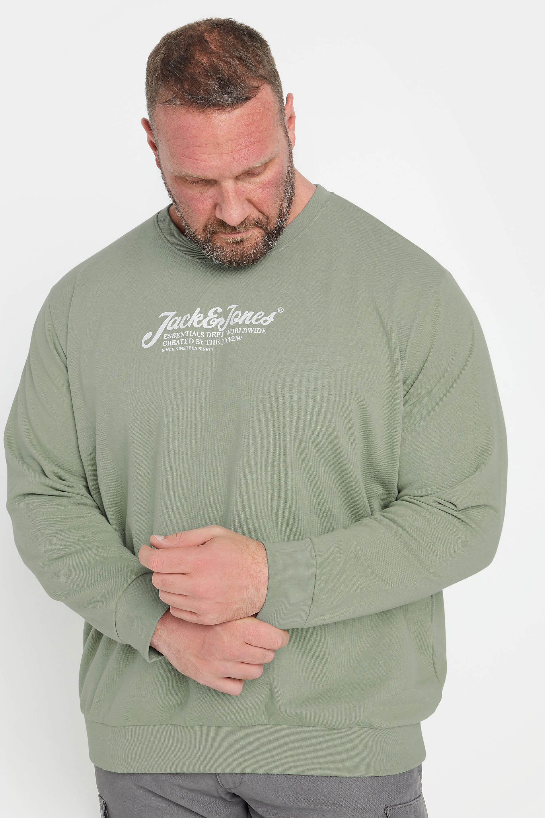 JACK & JONES Big & Tall Light Green Sweatshirt | BadRhino 3
