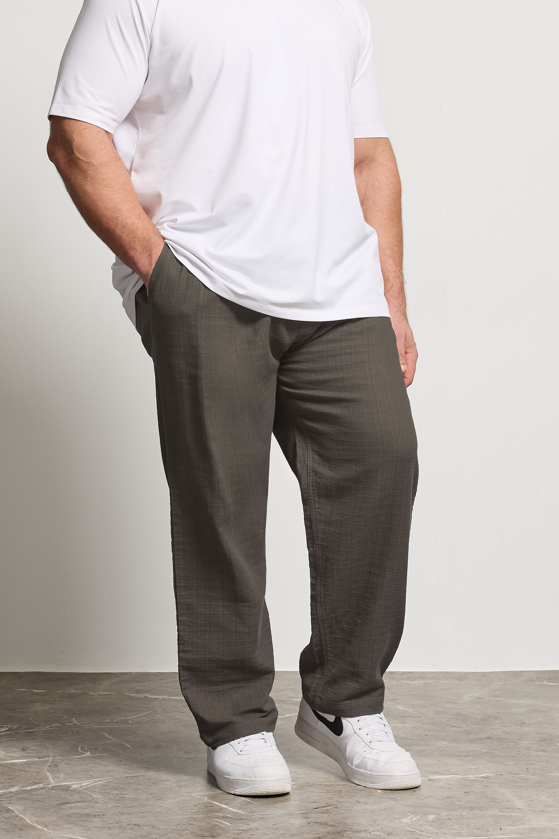 BadRhino Big & Tall Brown Textured Trousers | BadRhino 1