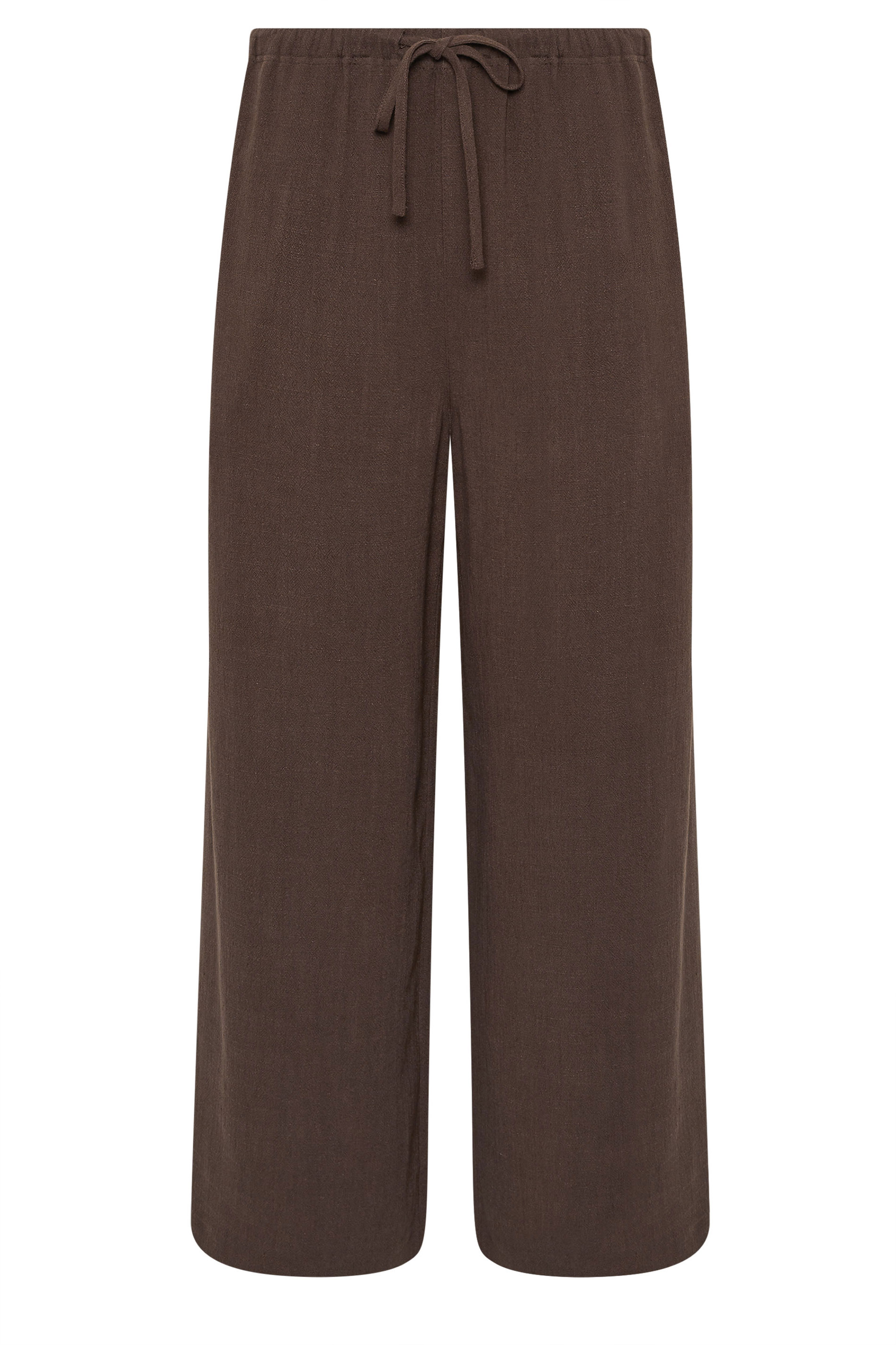 LTS Tall Women's Chocolate Brown Linen Cropped Trousers | Long Tall Sally 6