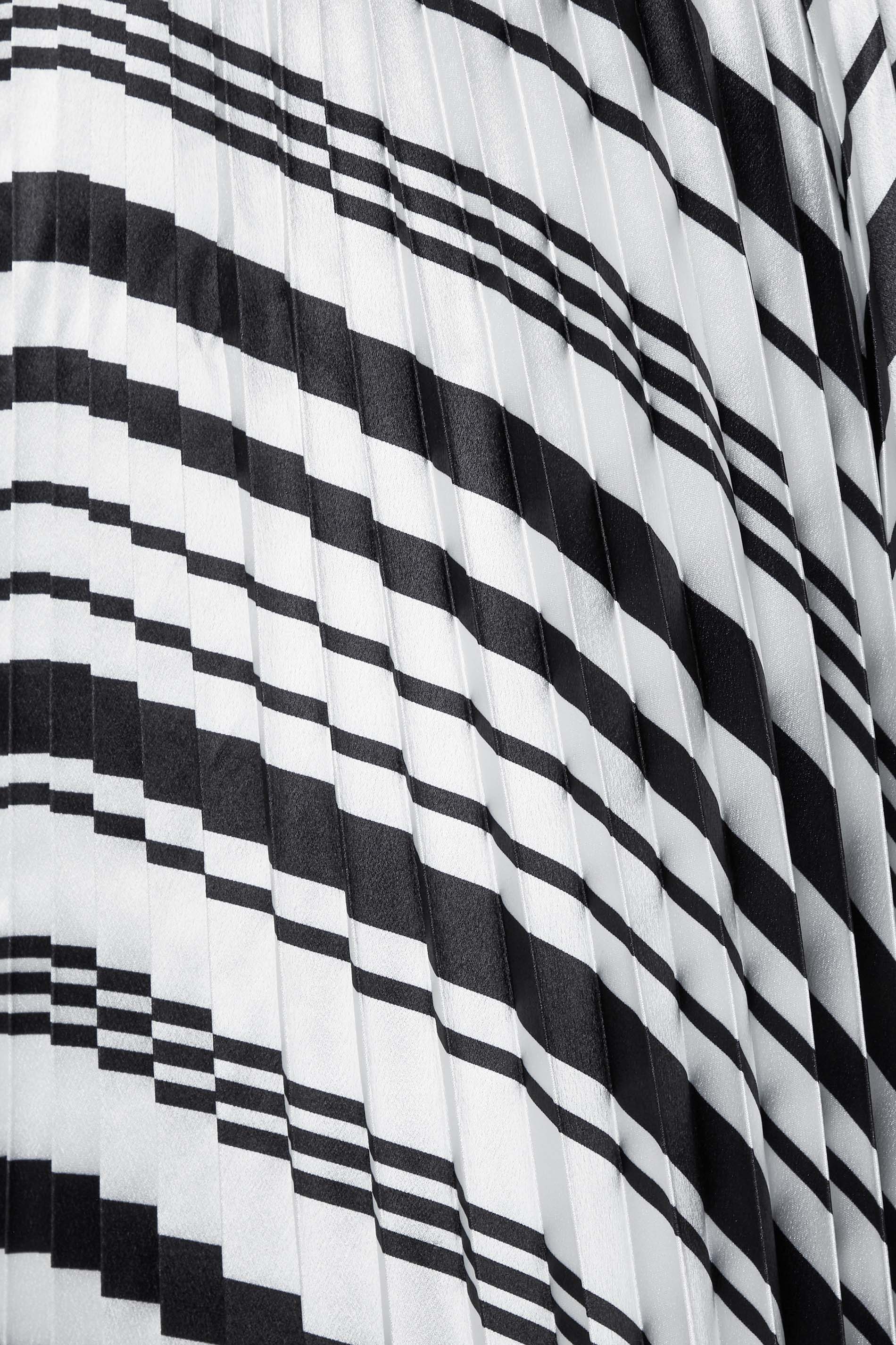 M&Co Black Stripe Print Pleated Midi Skirt | M&Co 3
