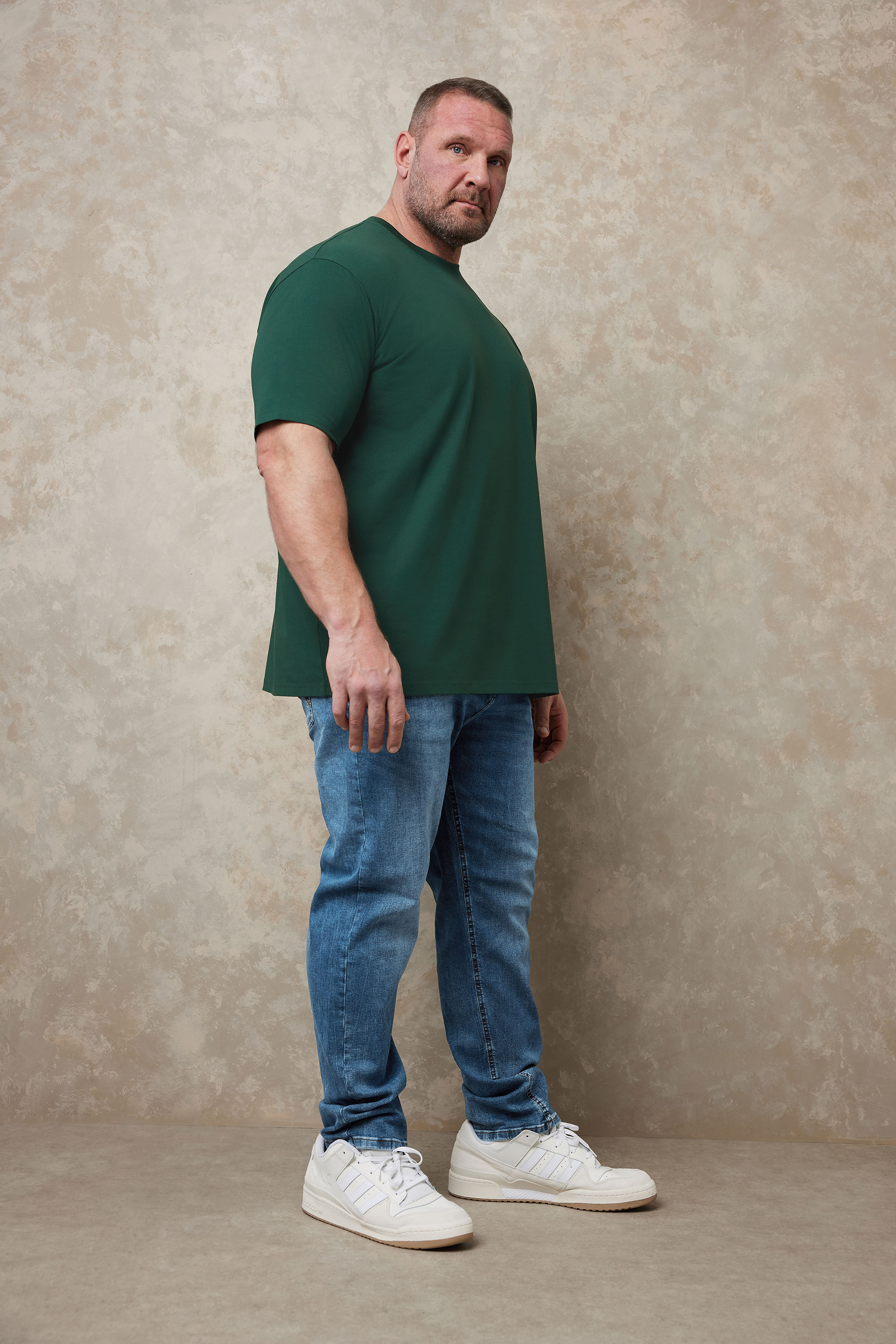 BadRhino Big & Tall Dark Green Soft Touch Relaxed Fit T-Shirt | BadRhino 3