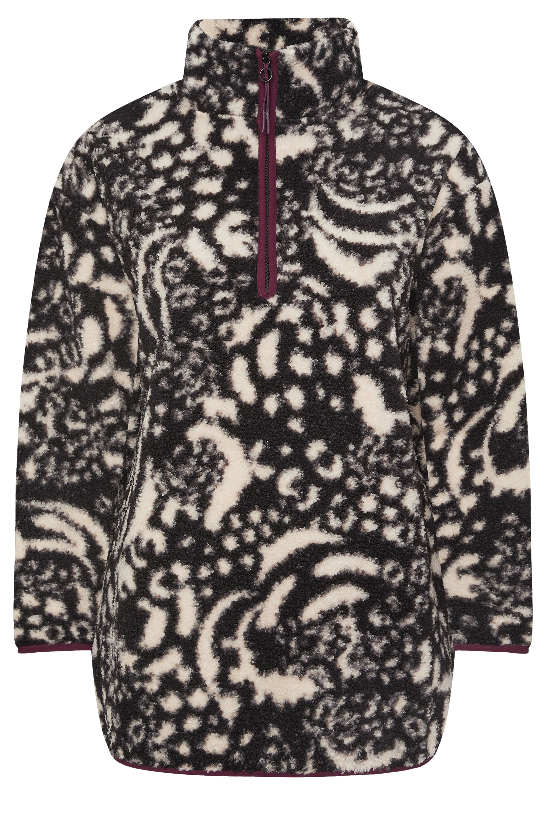 YOURS Plus Size Black Animal Print Borg Fleece | Yours Clothing 5