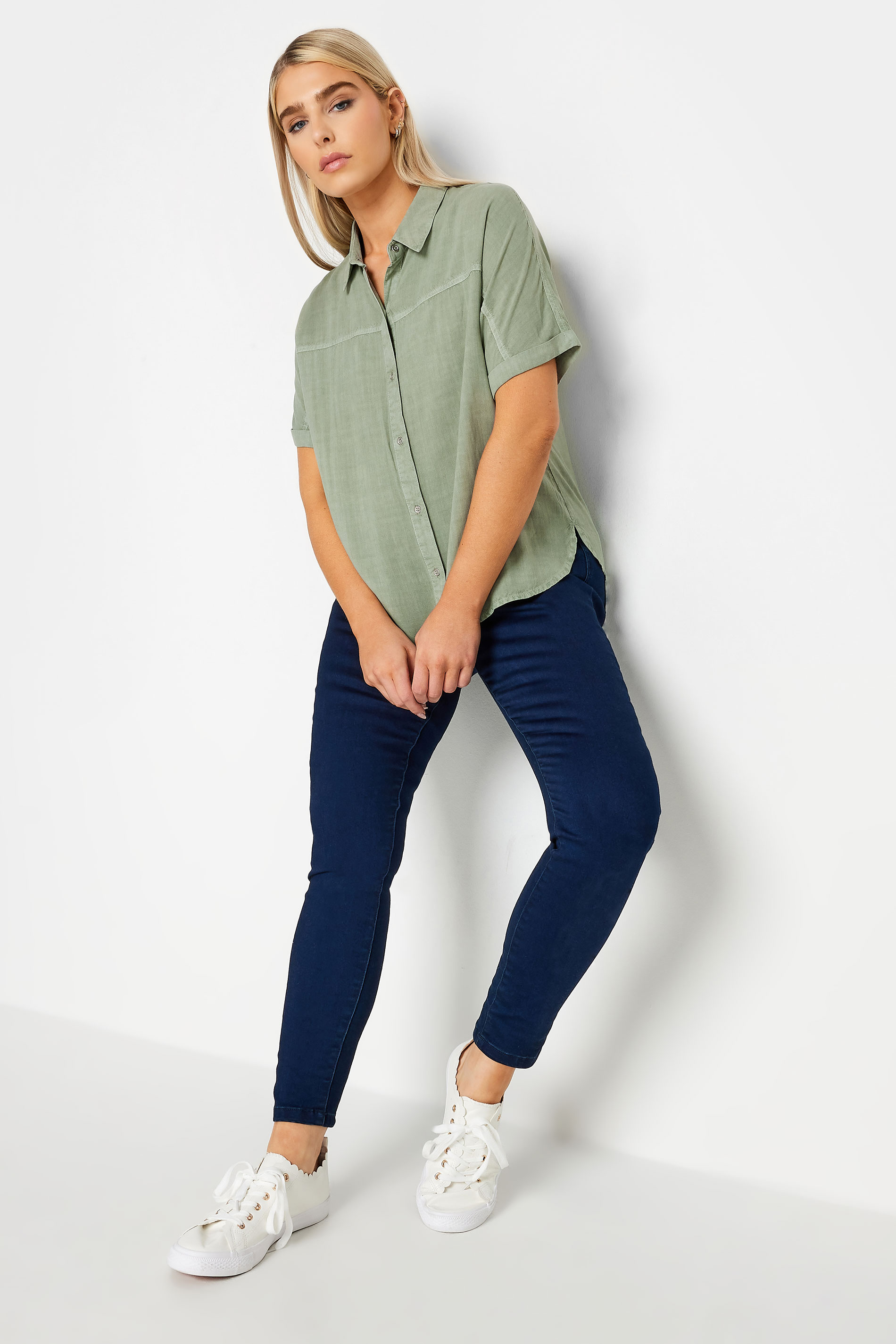 M&Co Sage Green Short Sleeve Shirt | M&Co 2