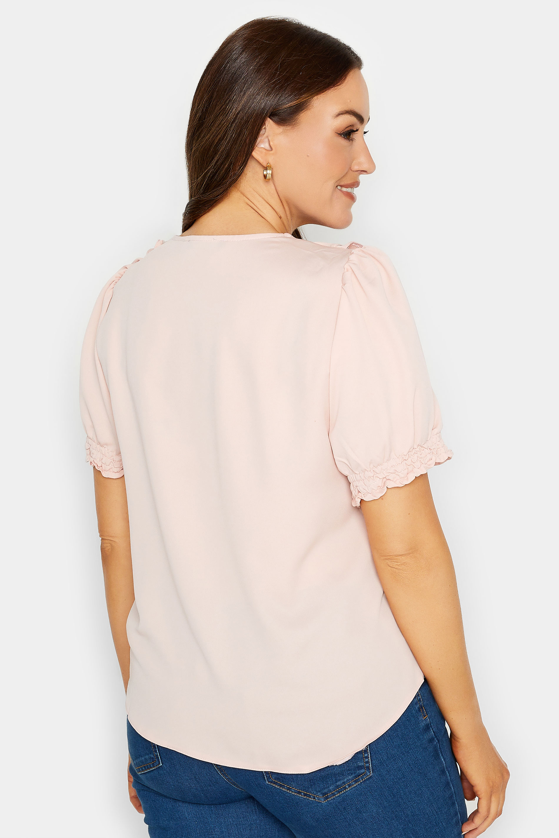 M&Co Light Pink Frill Front Blouse | M&Co 3