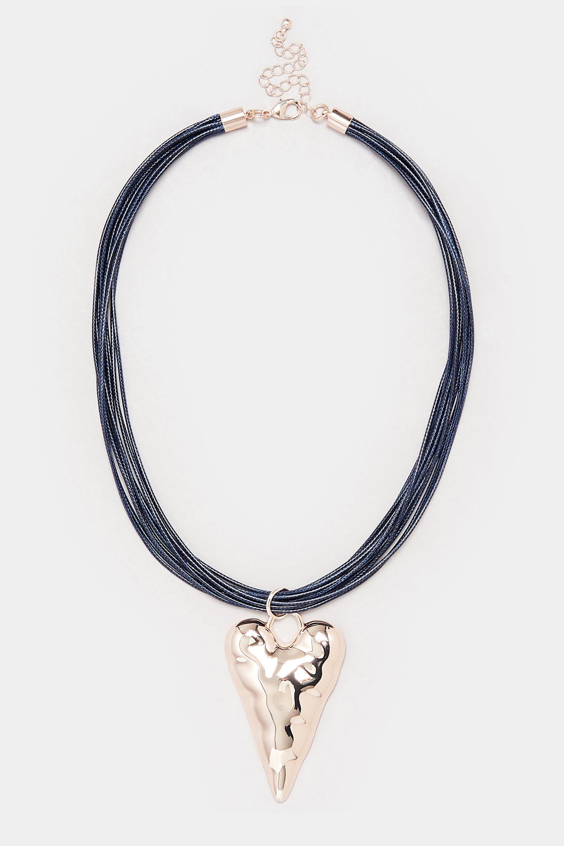 Gold Tone Statement Heart Pendant Necklace | Yours Clothing 3
