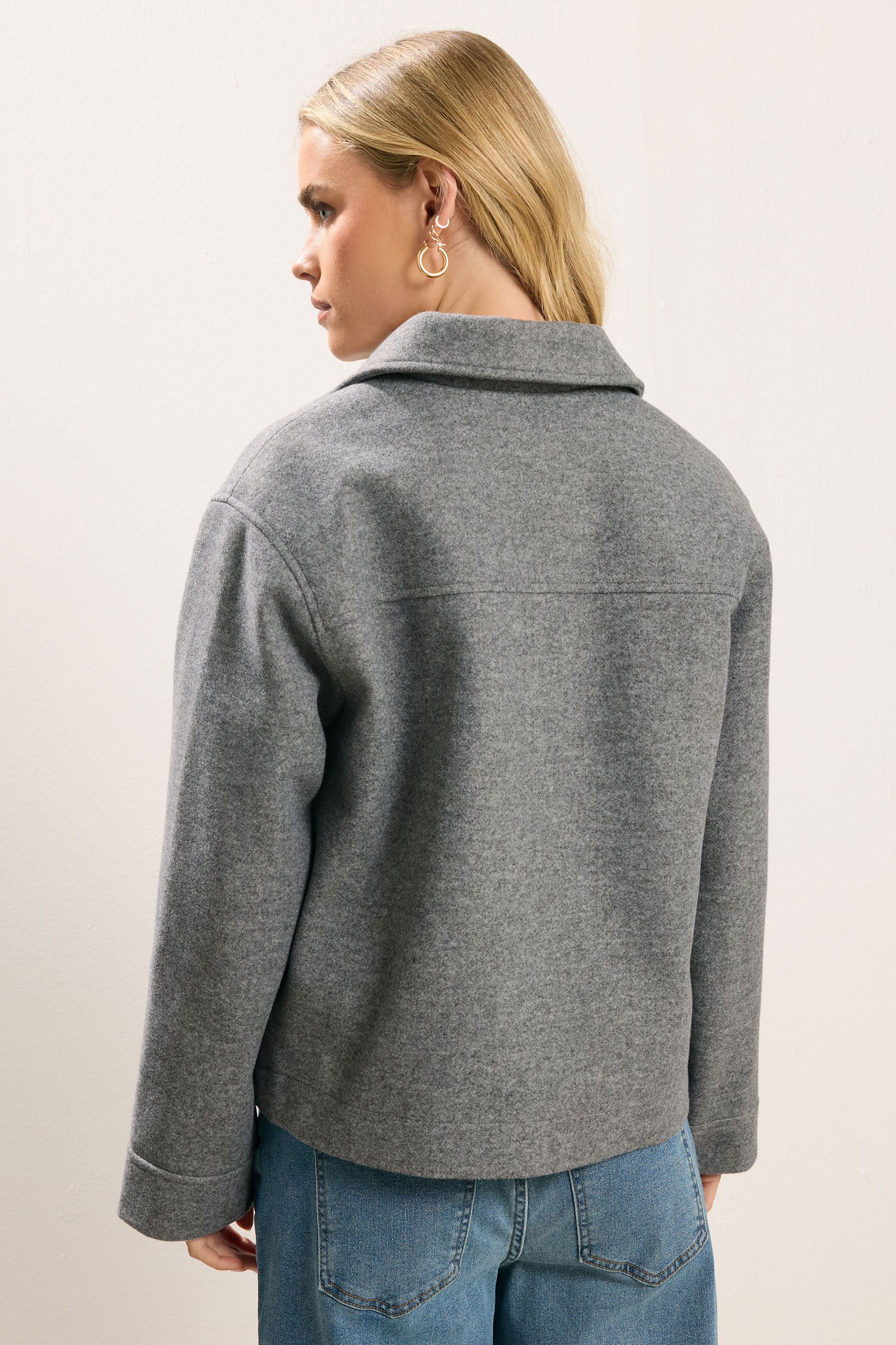 PixieGirl Petite Women's Grey Marl Brushed Jacket | PixieGirl 2