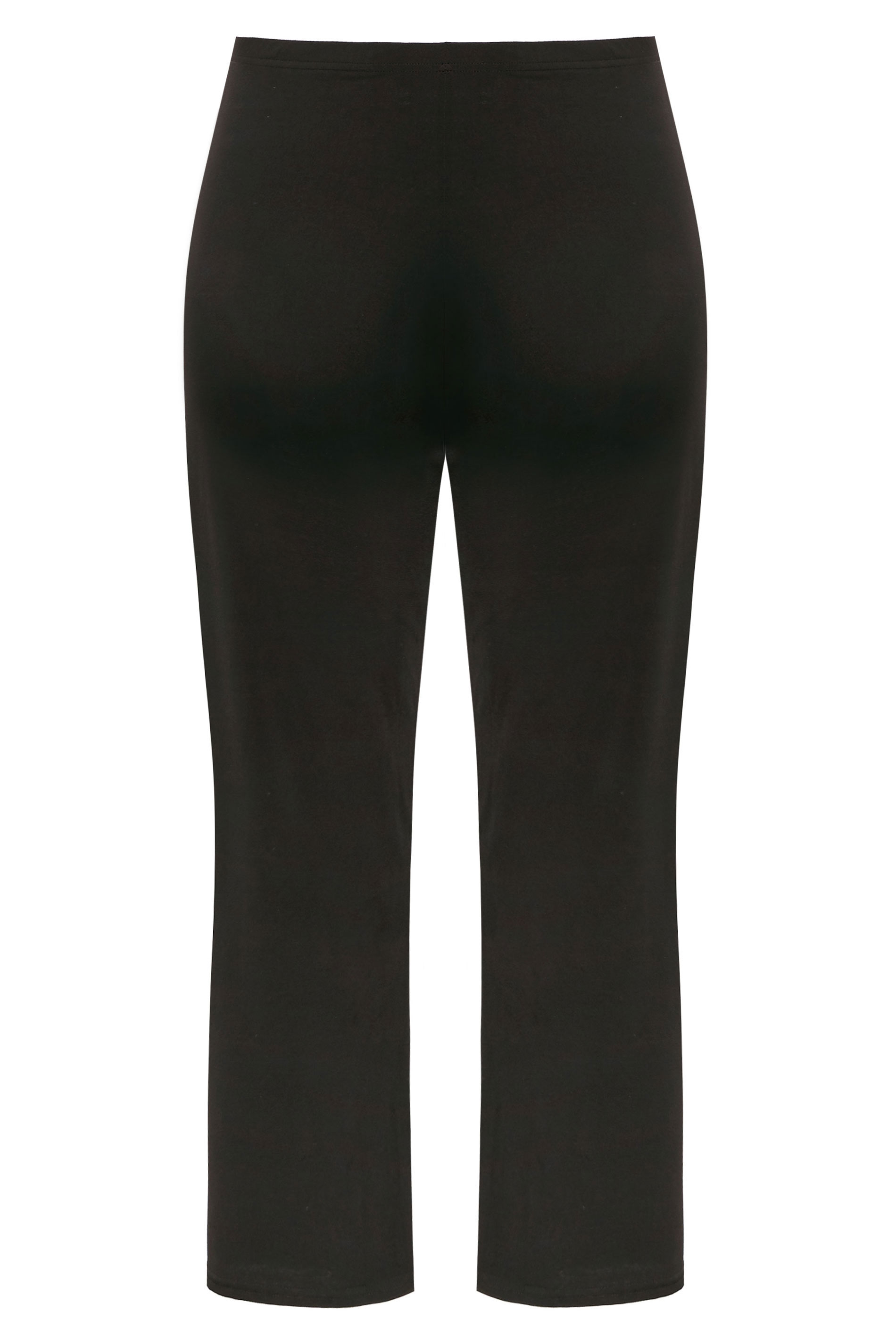 Plus Size Black Pull On Wide Leg Trousers | Yours Clothing 7