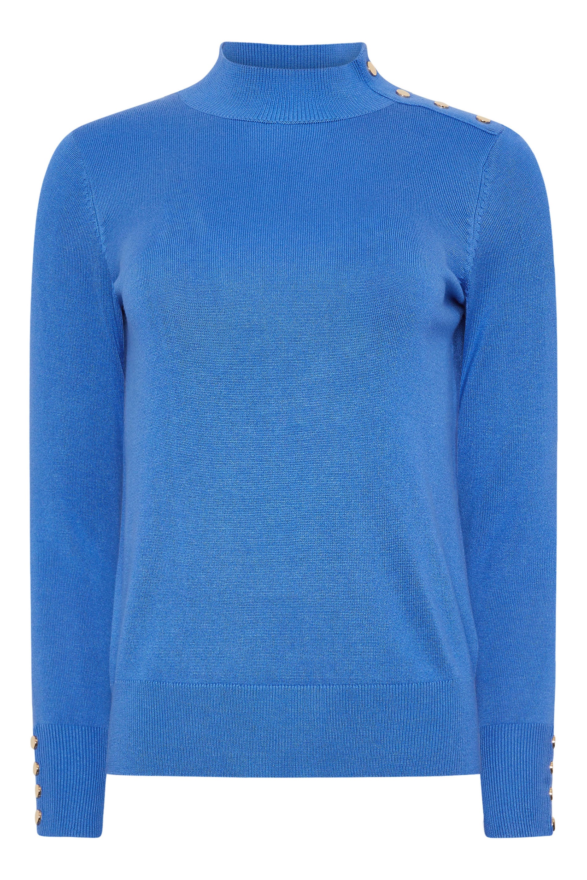 M&Co Petite Blue Button Detail Turtle Neck Jumper | M&Co 6