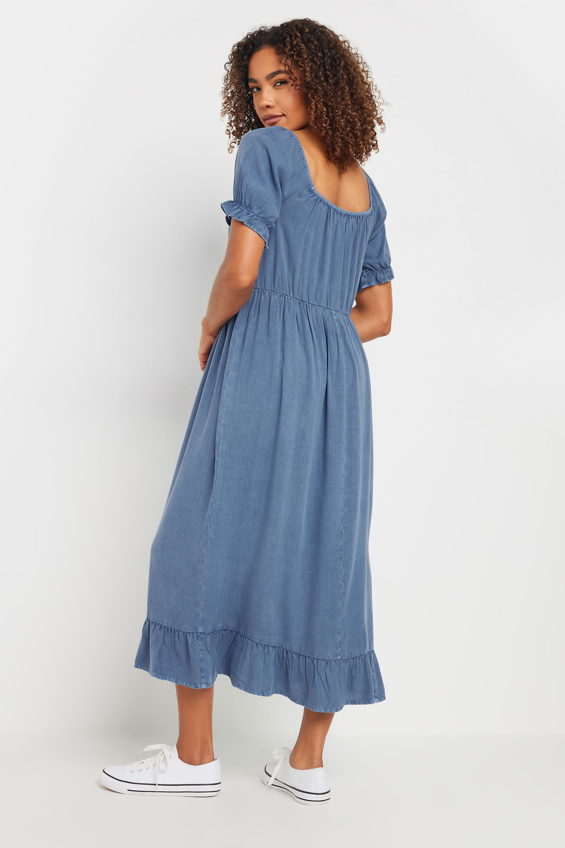 M&Co Blue Tassel Detail Smock Dress | M&Co 4