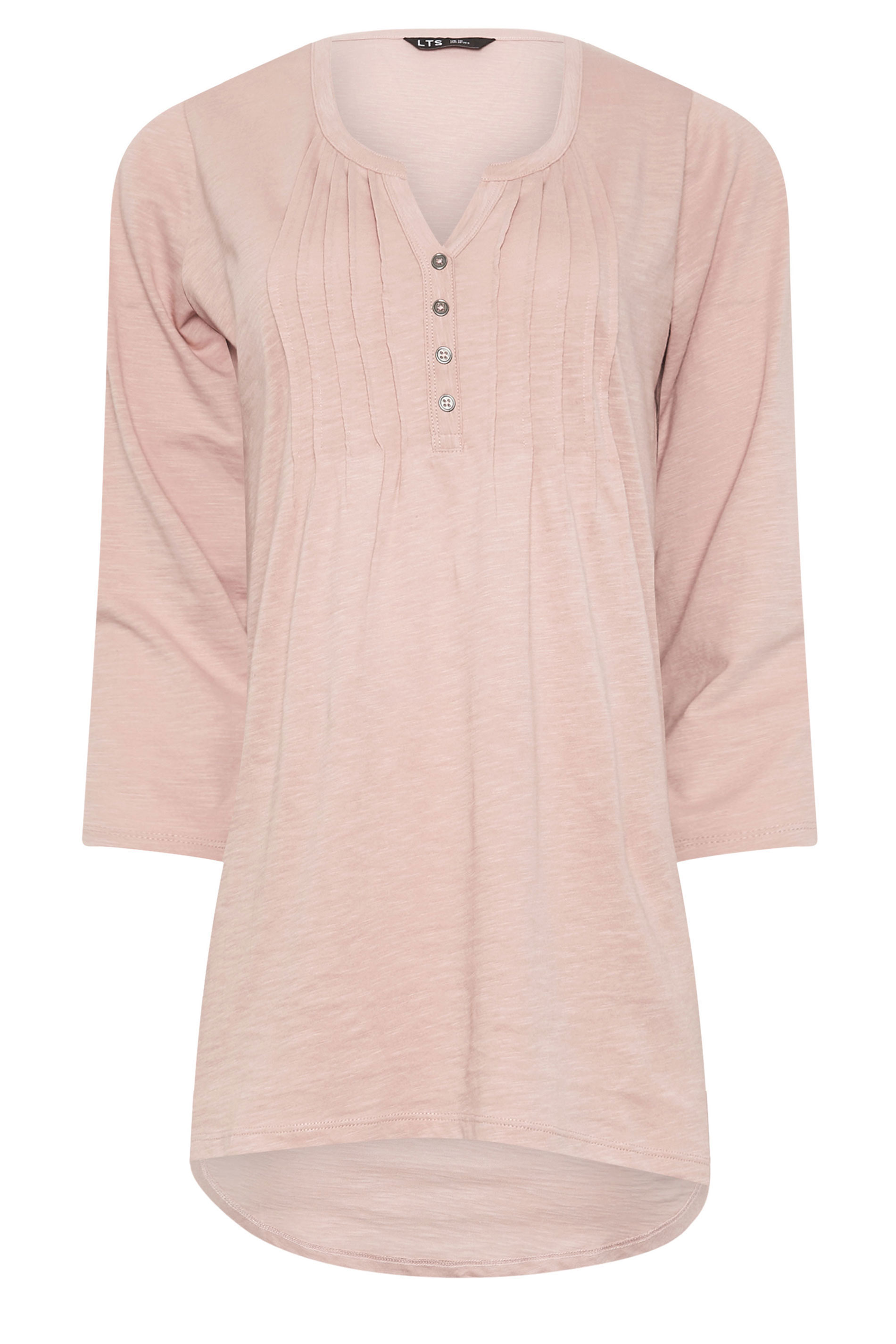 LTS Tall 2 PACK Light Pink & Blue Cotton Henley Tops | Long Tall Sally 9
