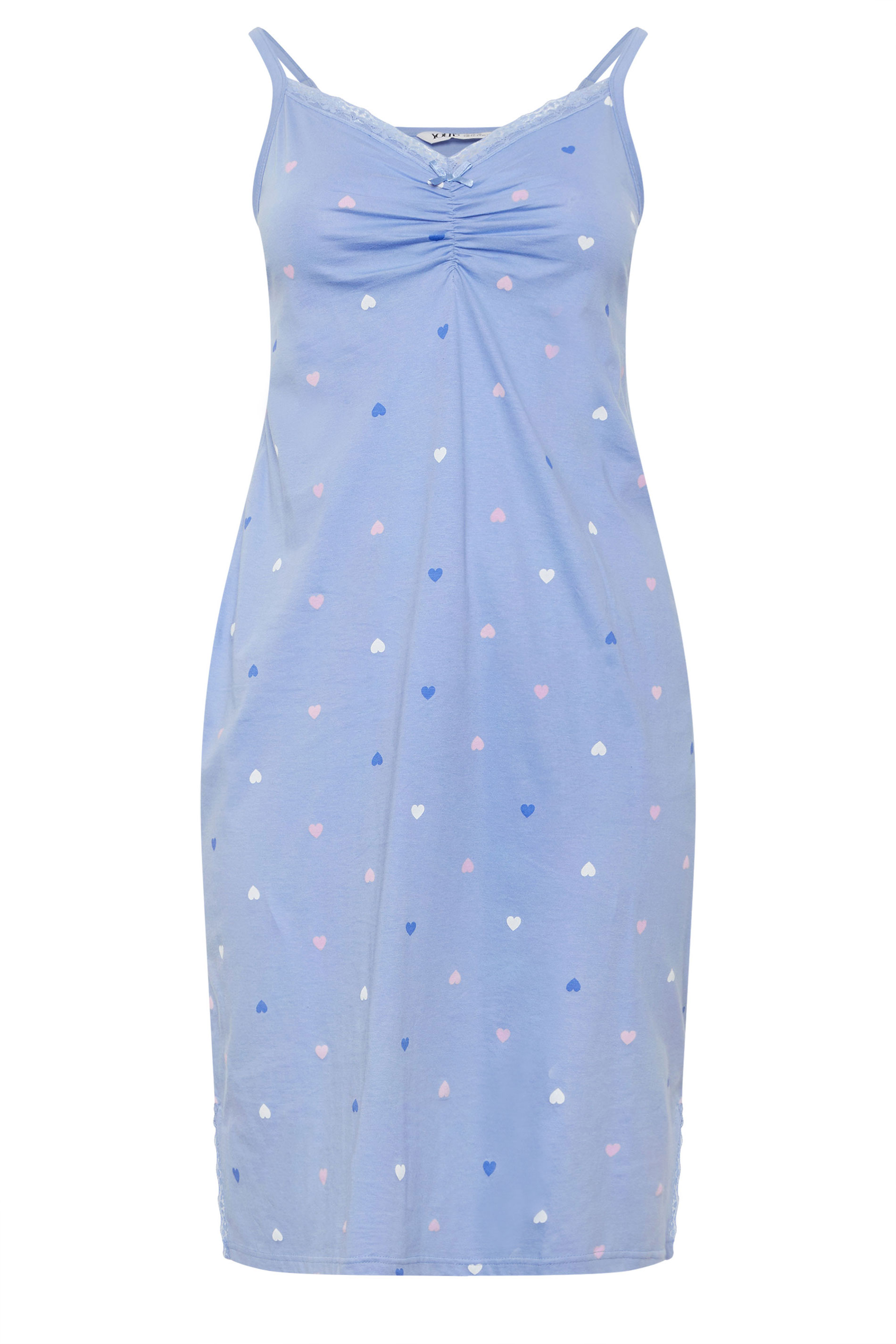 YOURS Plus Size Blue Heart Chemise Nightdress | Yours Clothing 5