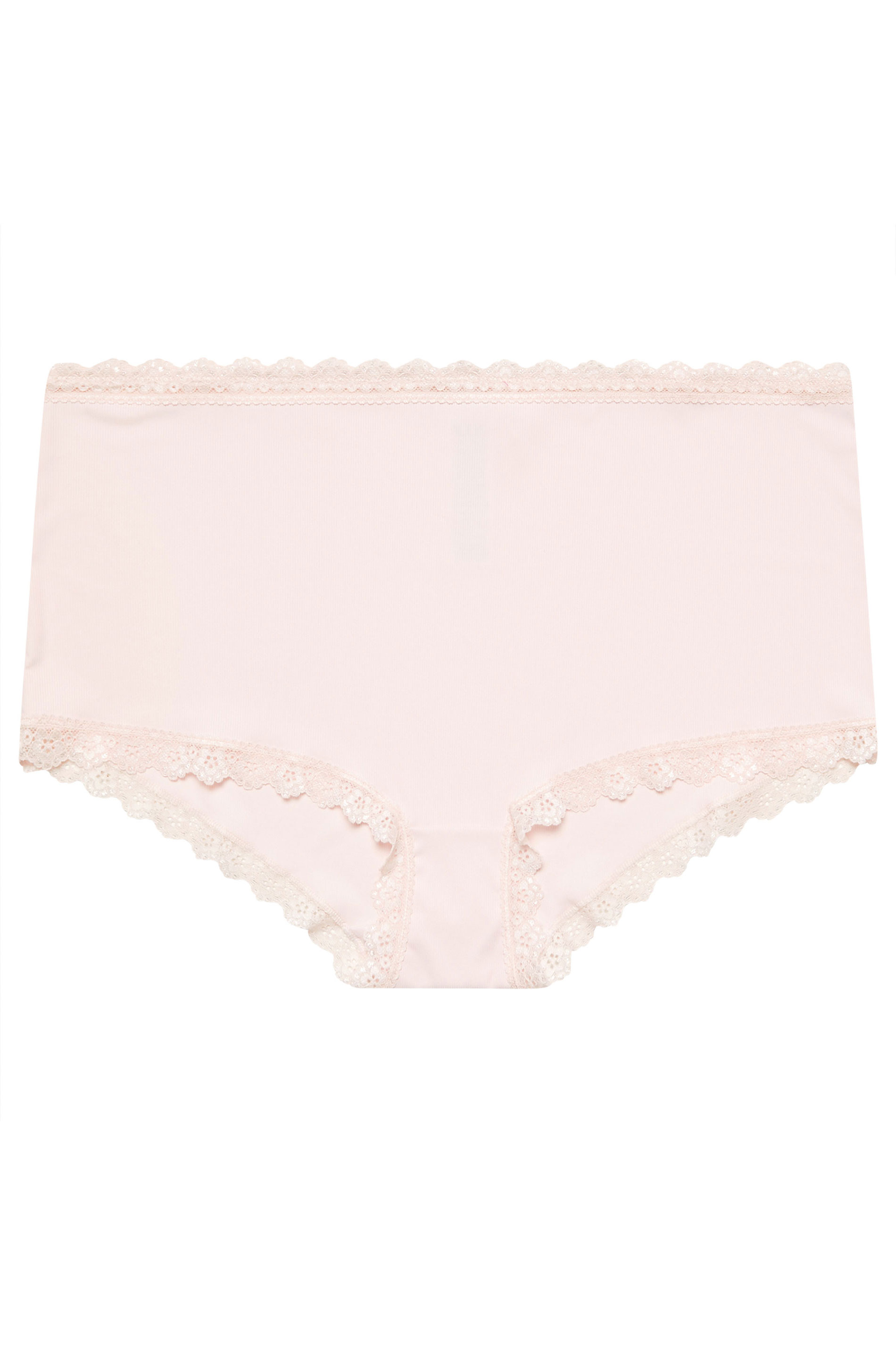 YOURS Plus Size Pink Lace Trim High Waisted Shorts | Yours Clothing 5