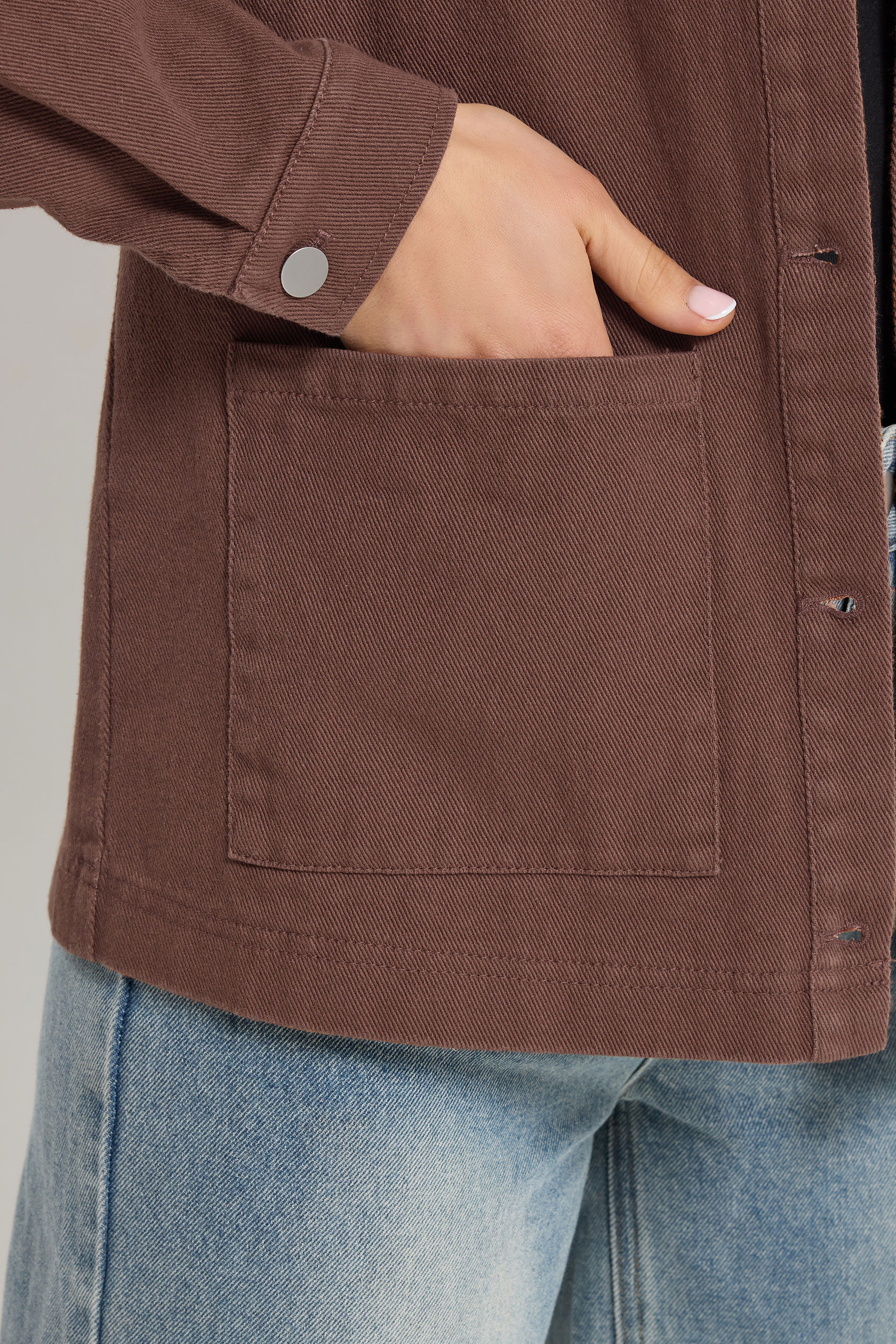 LTS Tall Women's Chocolate Brown Twill Barn Jacket | Long Tall Sally 5