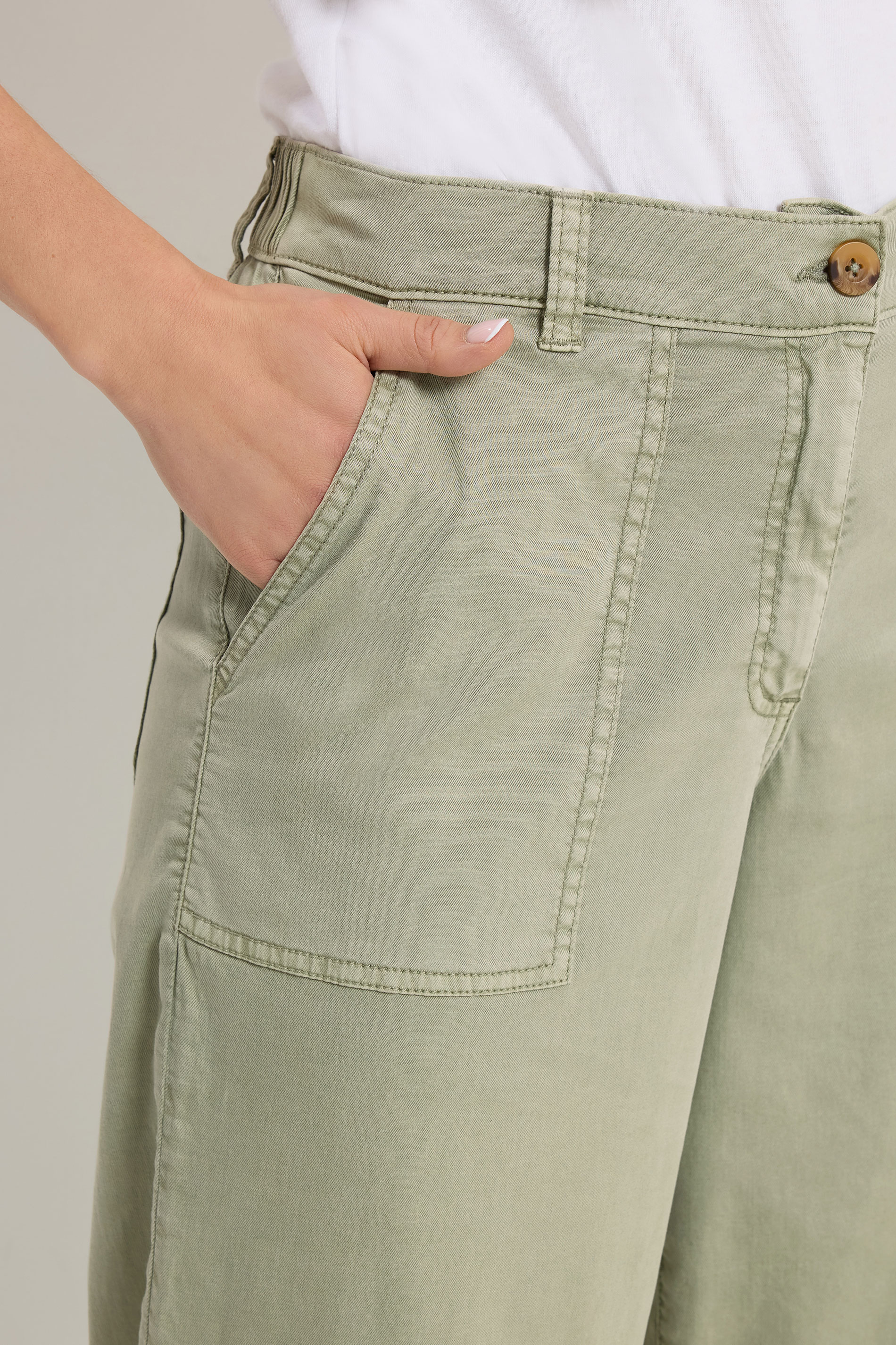LTS Tall Women's Sage Green Wide Leg Trousers | Long Tall Sally 4