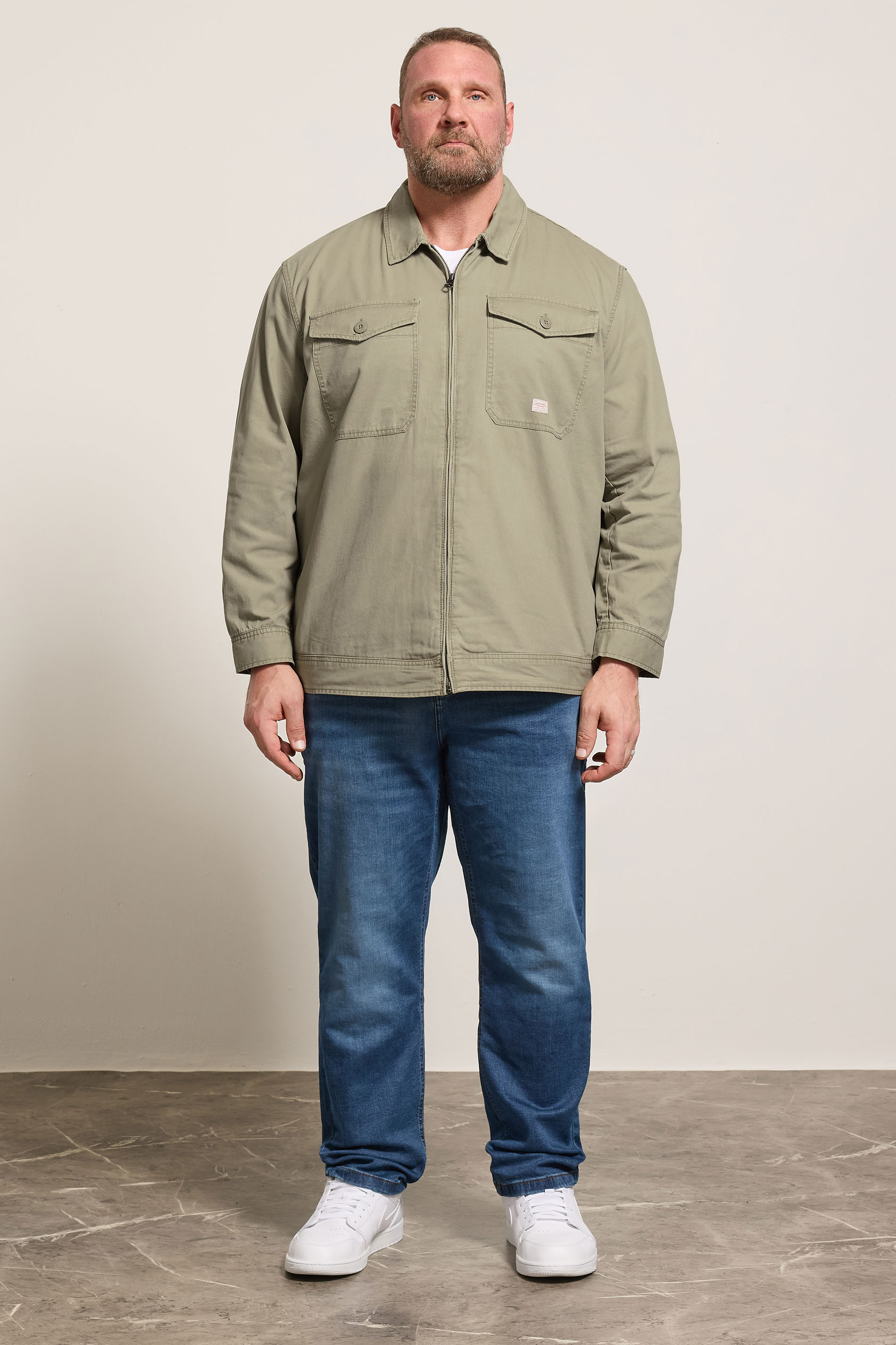 JACK & JONES Big & Tall Coriander Green Jacket | BadRhino 1