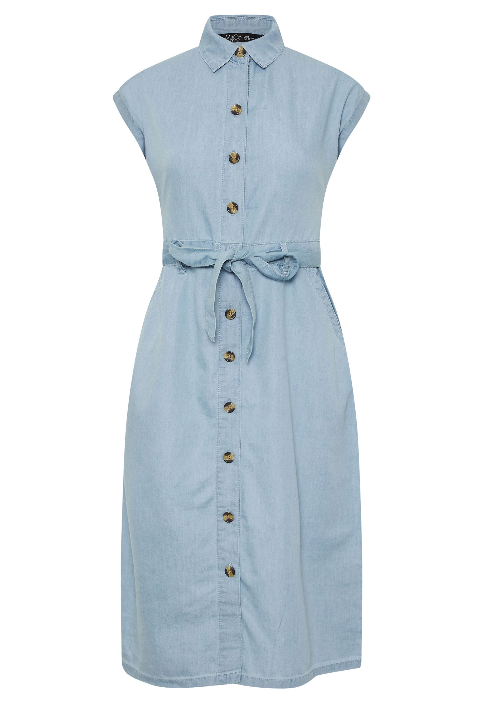 M&Co Petite Light Blue Denim Shirt Dress | M&Co 6