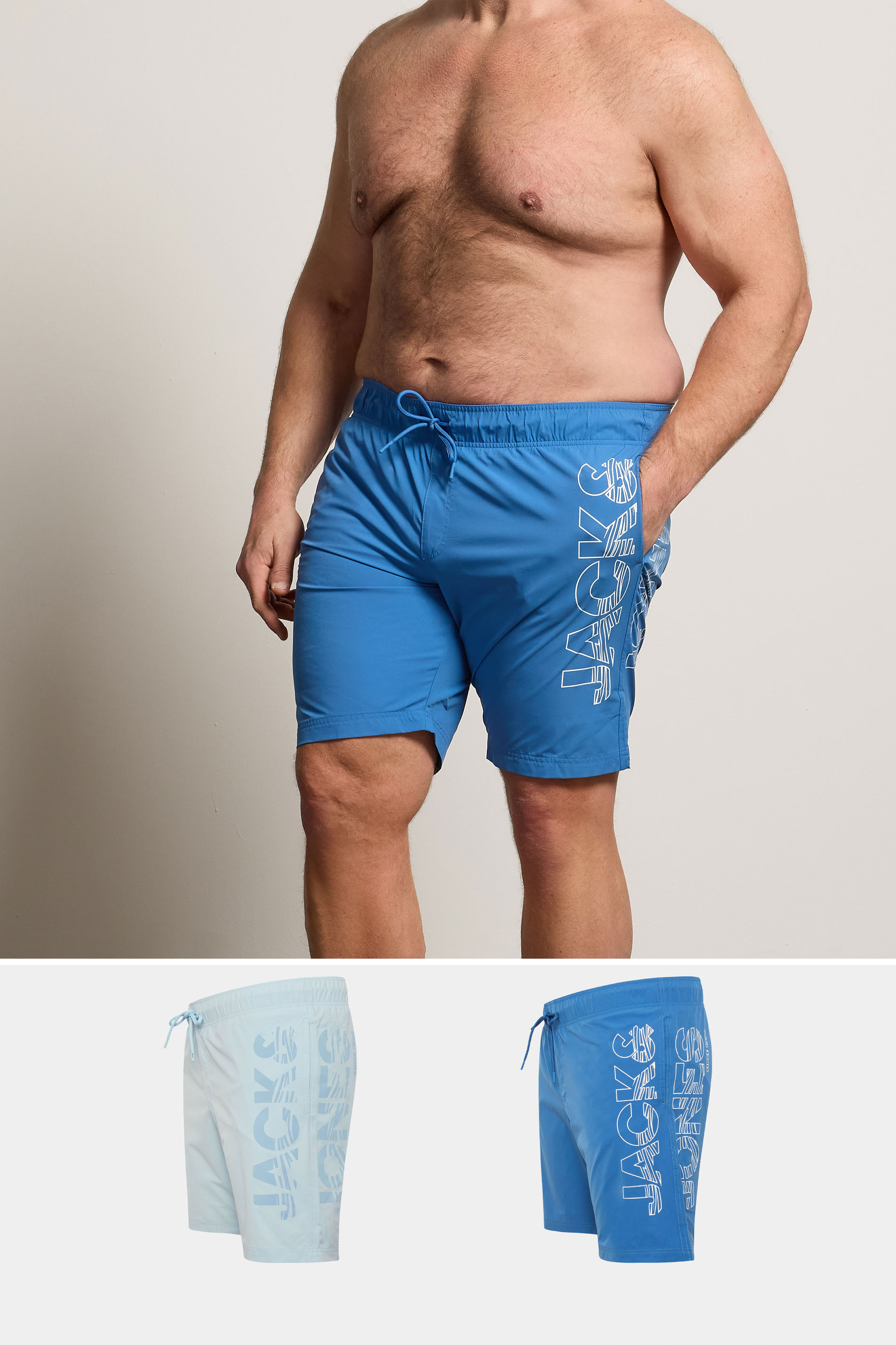 JACK & JONES Big & Tall 2 Pack Celestial Blue Swim Shorts | BadRhino 3