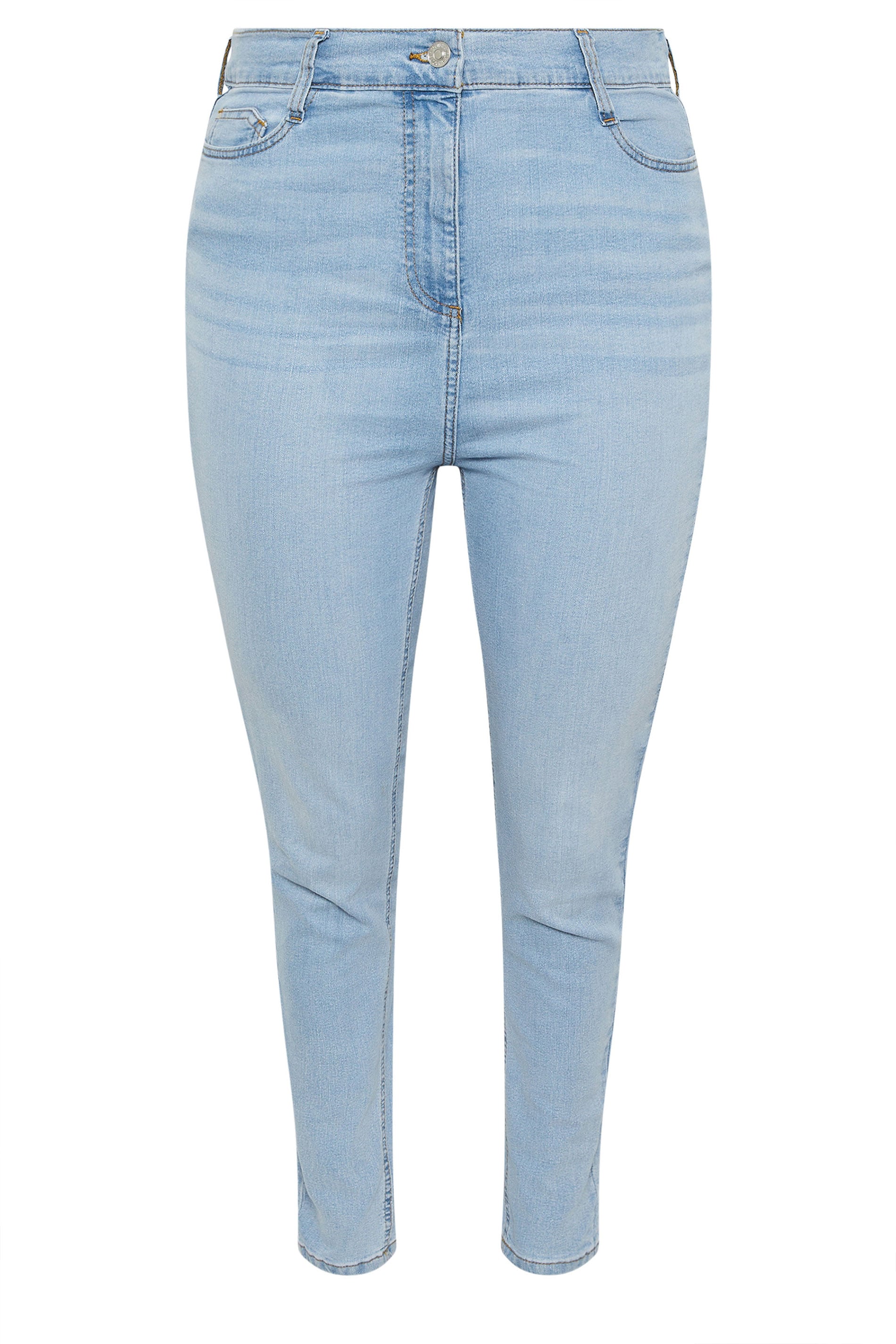 YOURS Plus Size Light Blue Stretch Skinny AVA Jeans | Yours Clothing 5