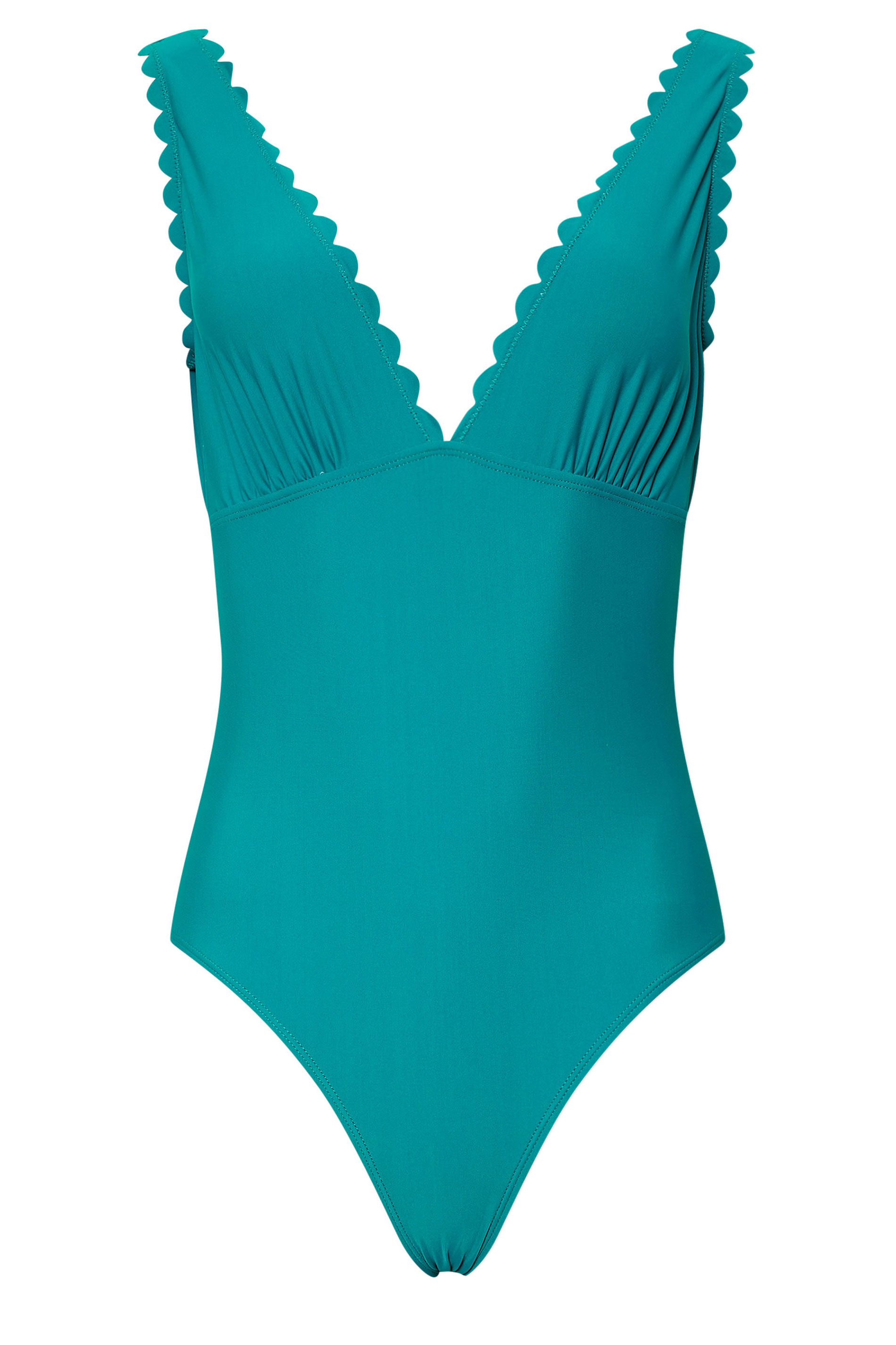 LTS Tall Turquoise Green Scallop Seam Swimsuit | Long Tall Sally 8