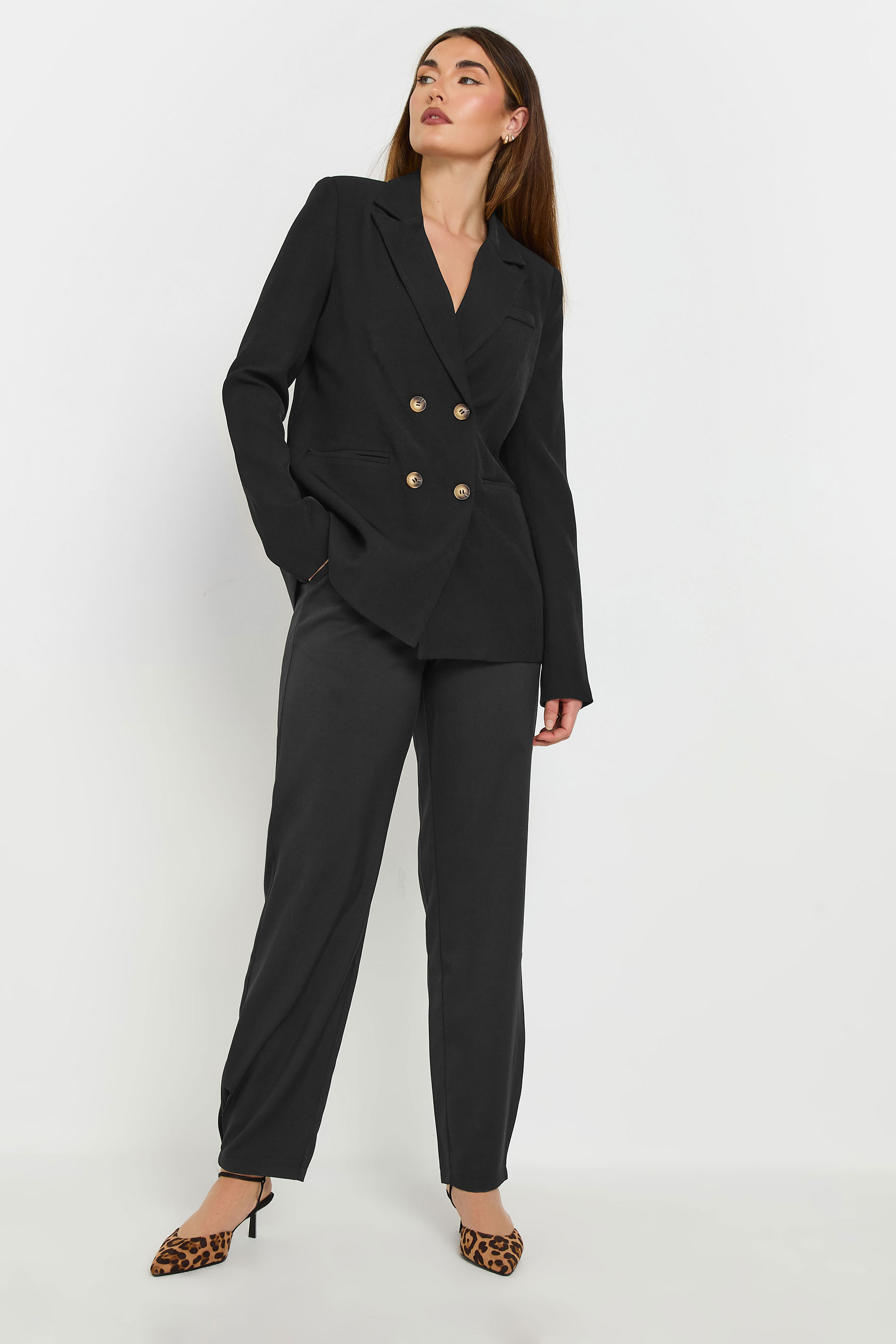 LTS Tall Black Double Breasted Blazer Jacket | Long Tall Sally 4