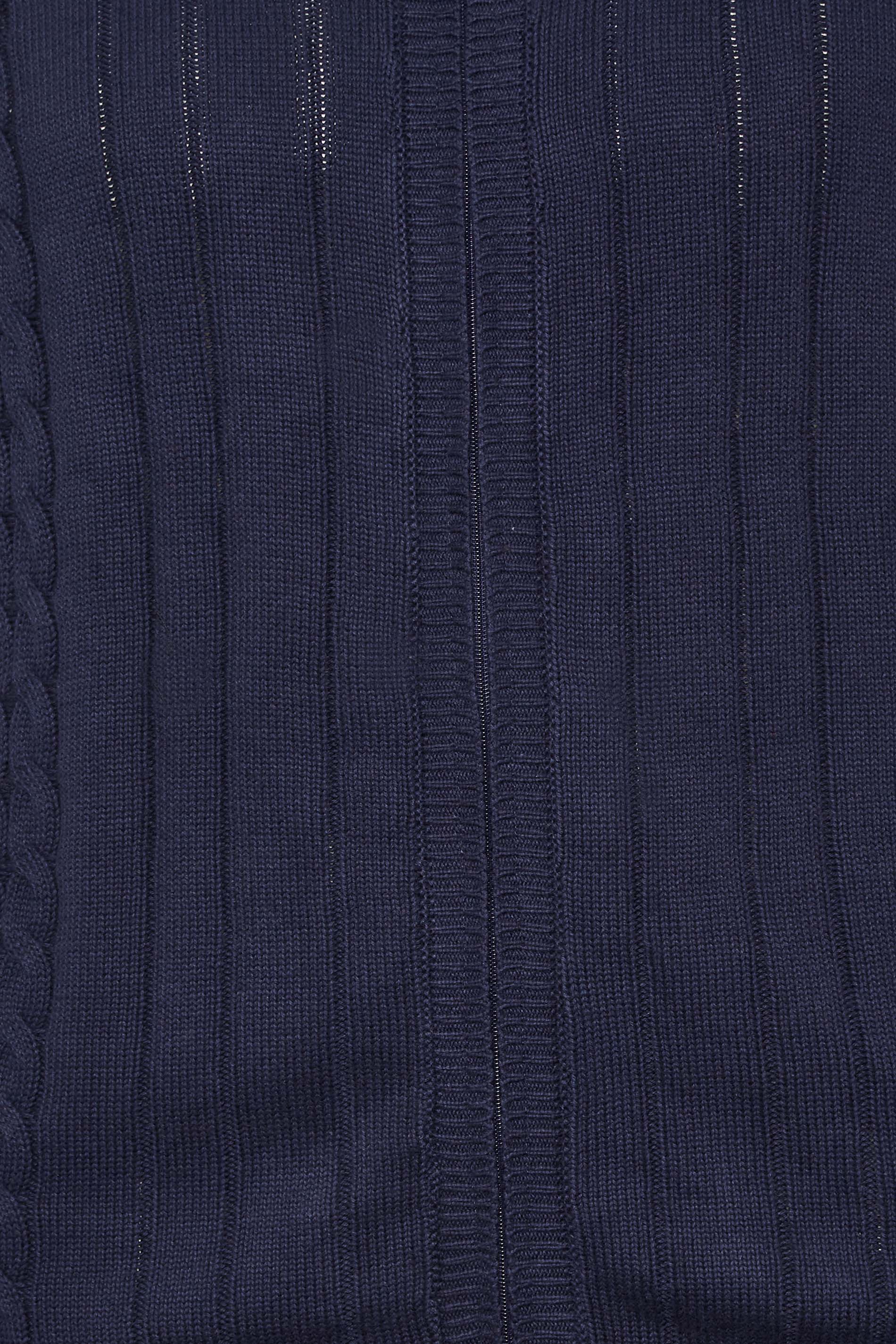 KAM Big & Tall Navy Blue Cable Knit Cardigan | BadRhino 1