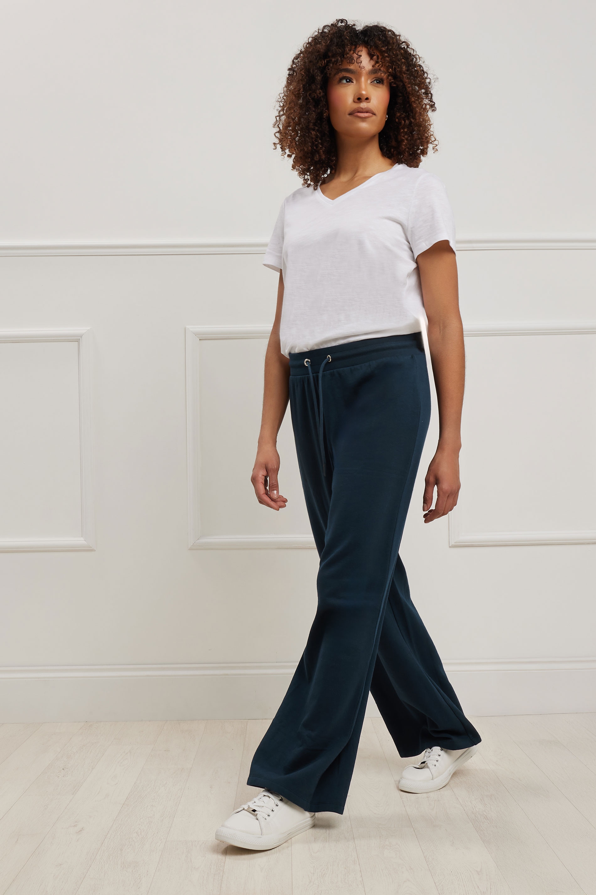 Women's Blue M&Co M&Co Navy Wide Leg Joggers Size 14
