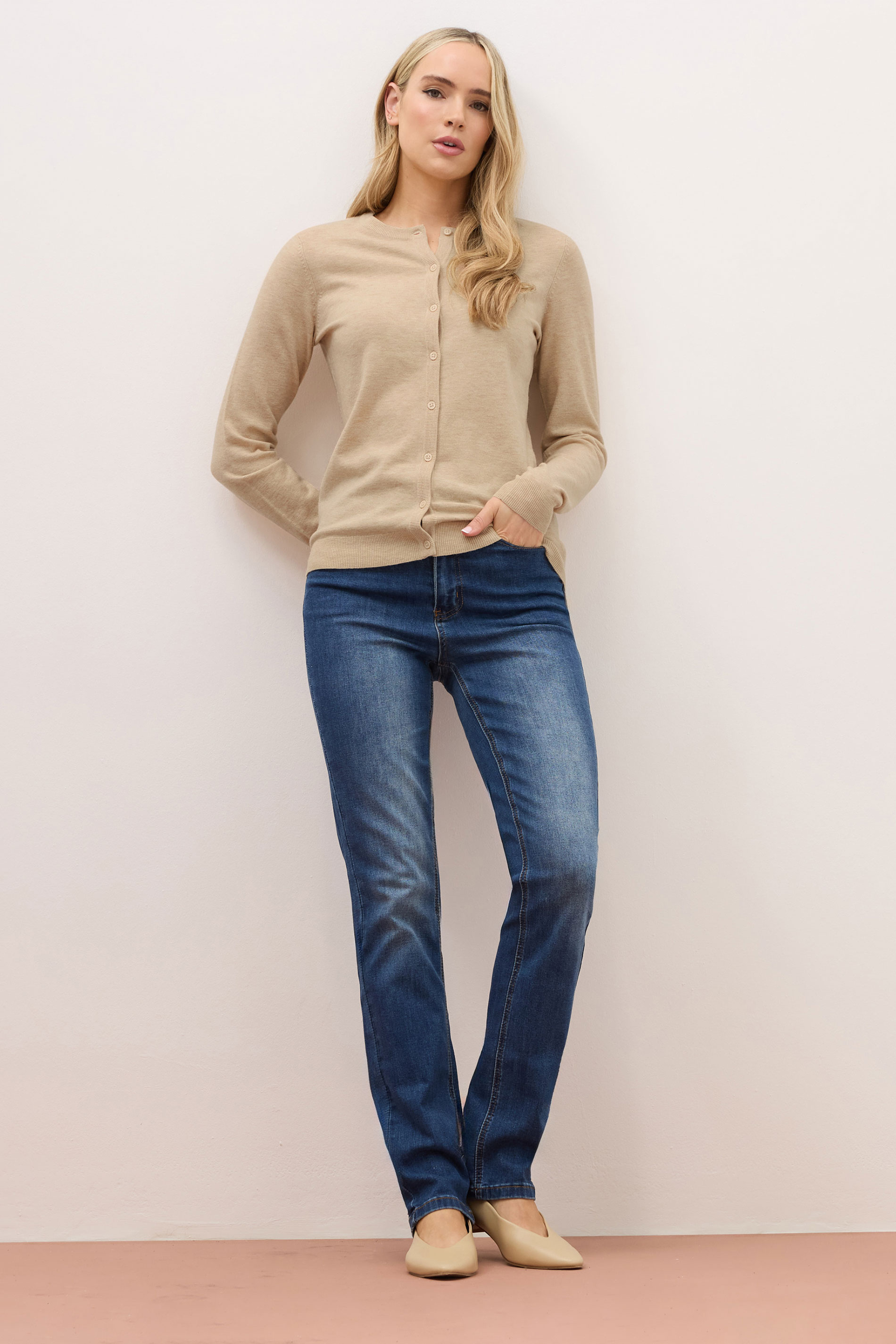 LTS PREMIUM Tall Natural Brown Button Down Cardigan | Long Tall Sally 2