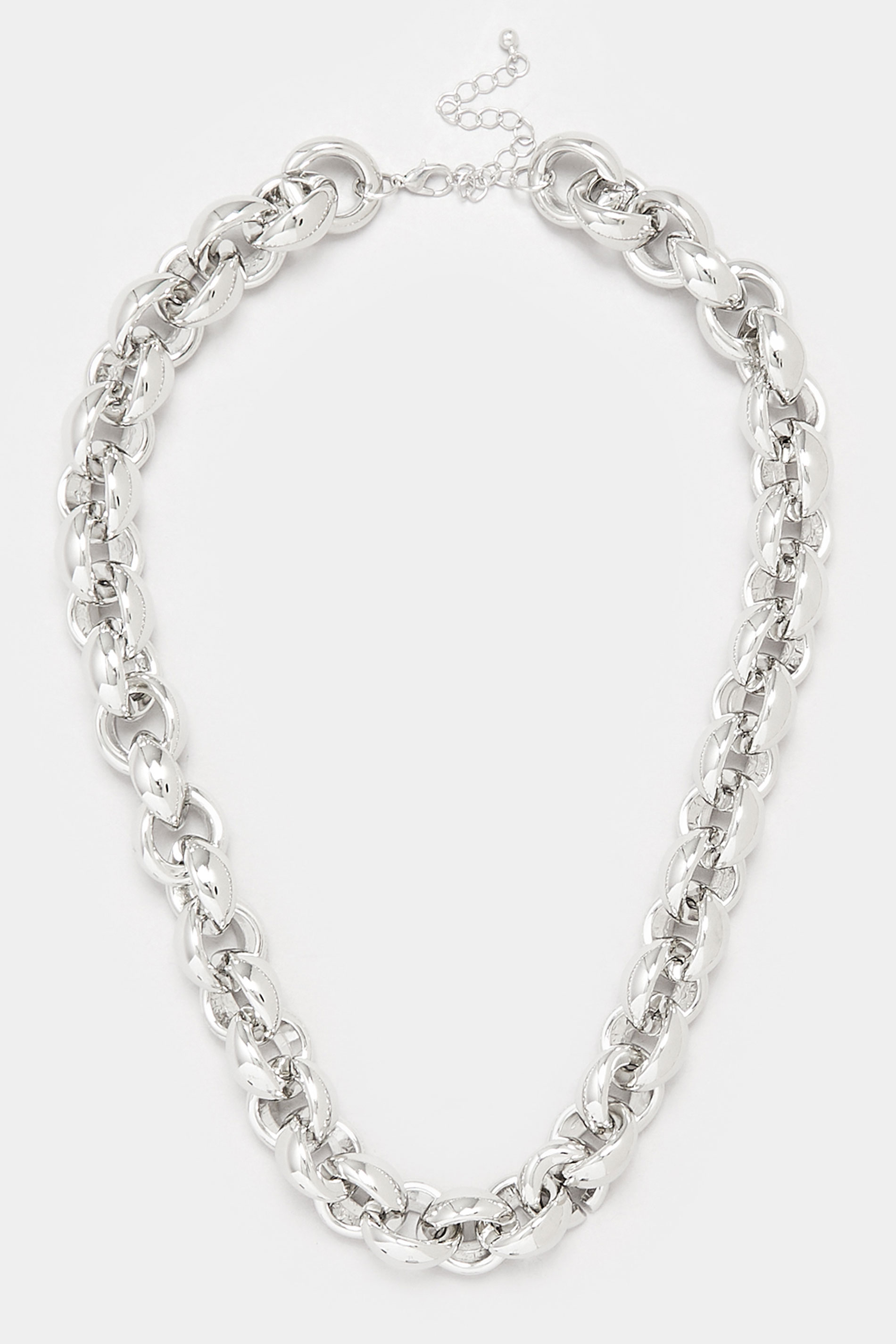 Silver Tone Linked Chain Necklace | Yours Clothing 3
