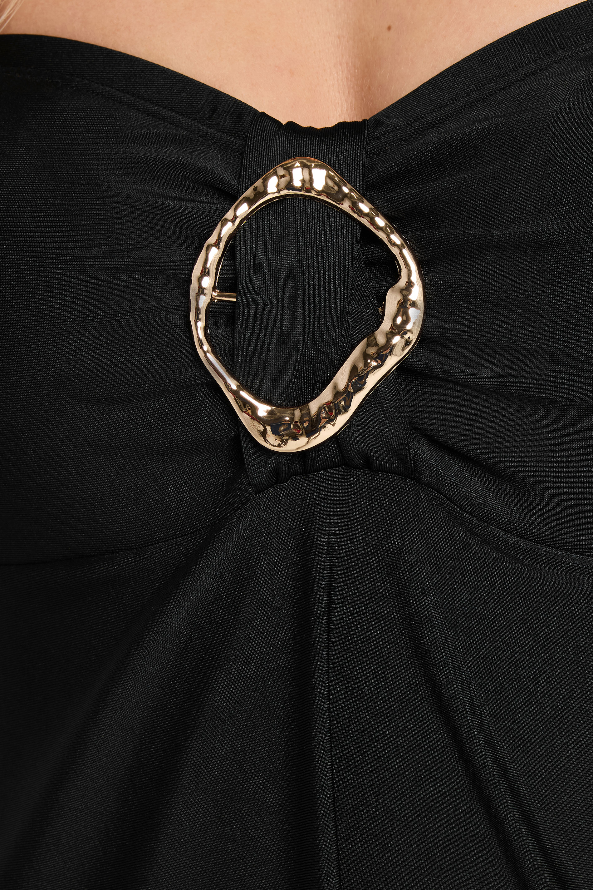 YOURS Plus Size Black Ring Detail Swim Dress | Yours Clothing 5