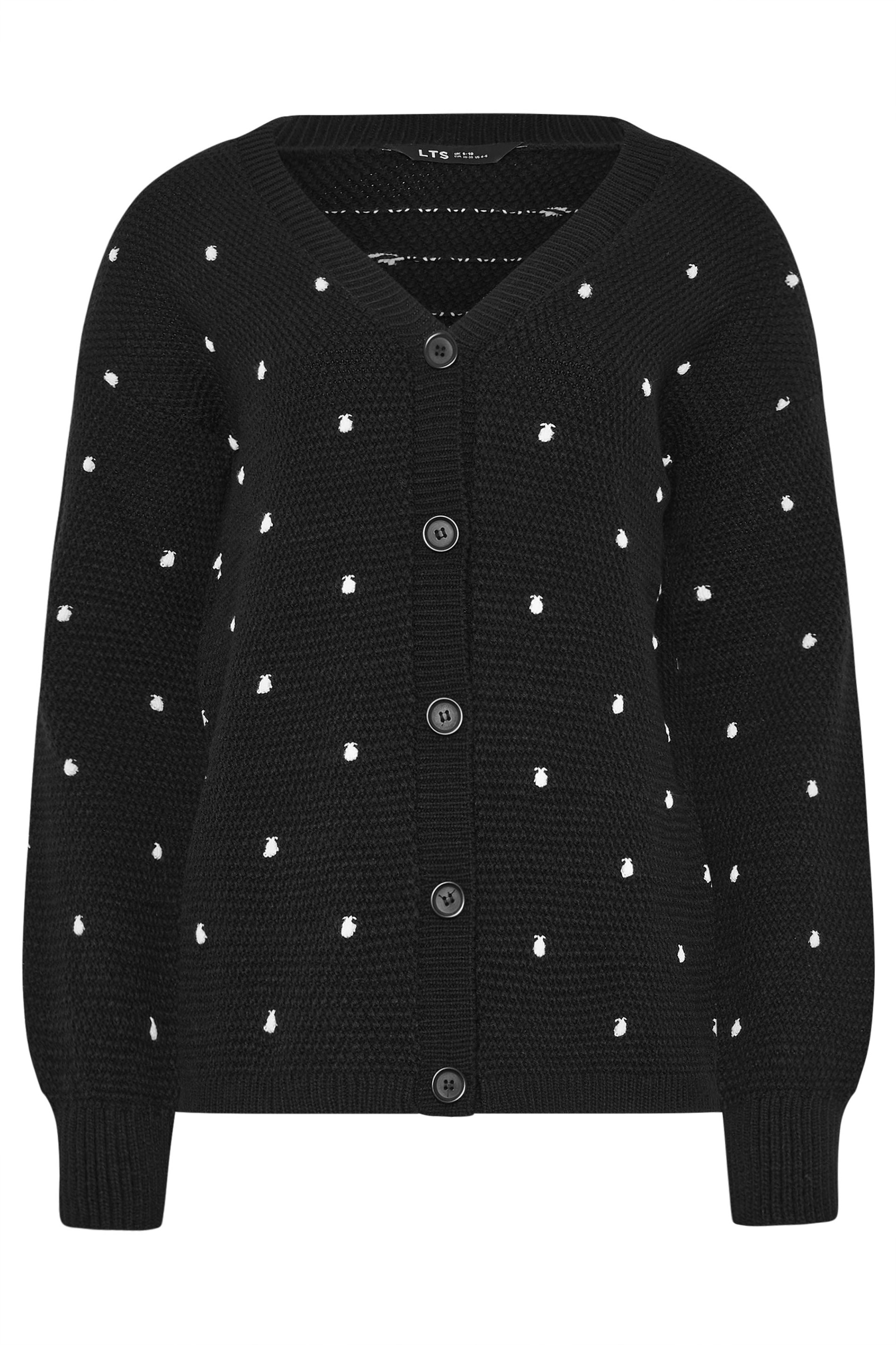 LTS Tall Women's Black & White Polka Dot Cardigan | Long Tall Sally 5