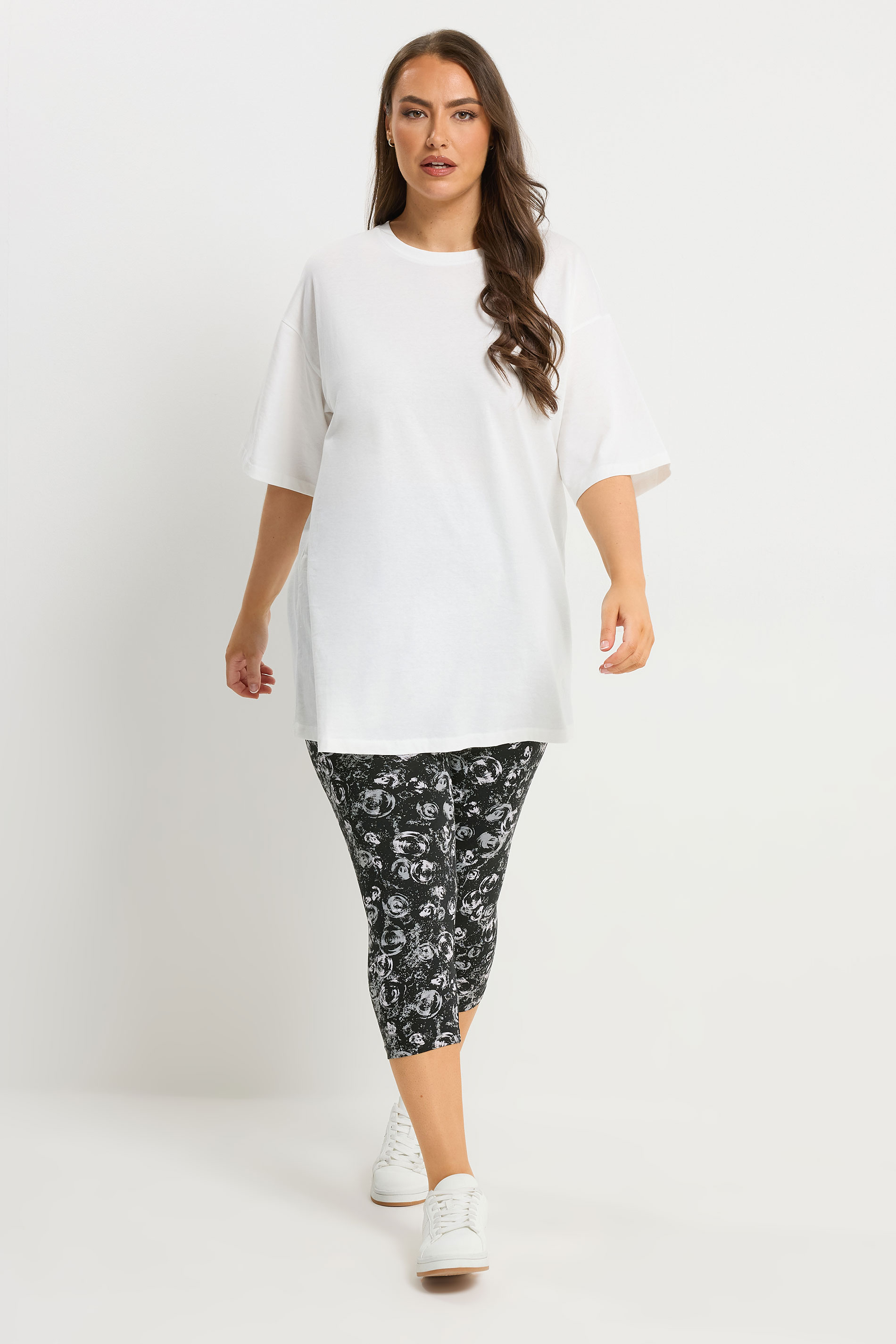 YOURSET 2 PACK Plus Size Grey Swirl Cropped Leggings | Yours Clothing 4