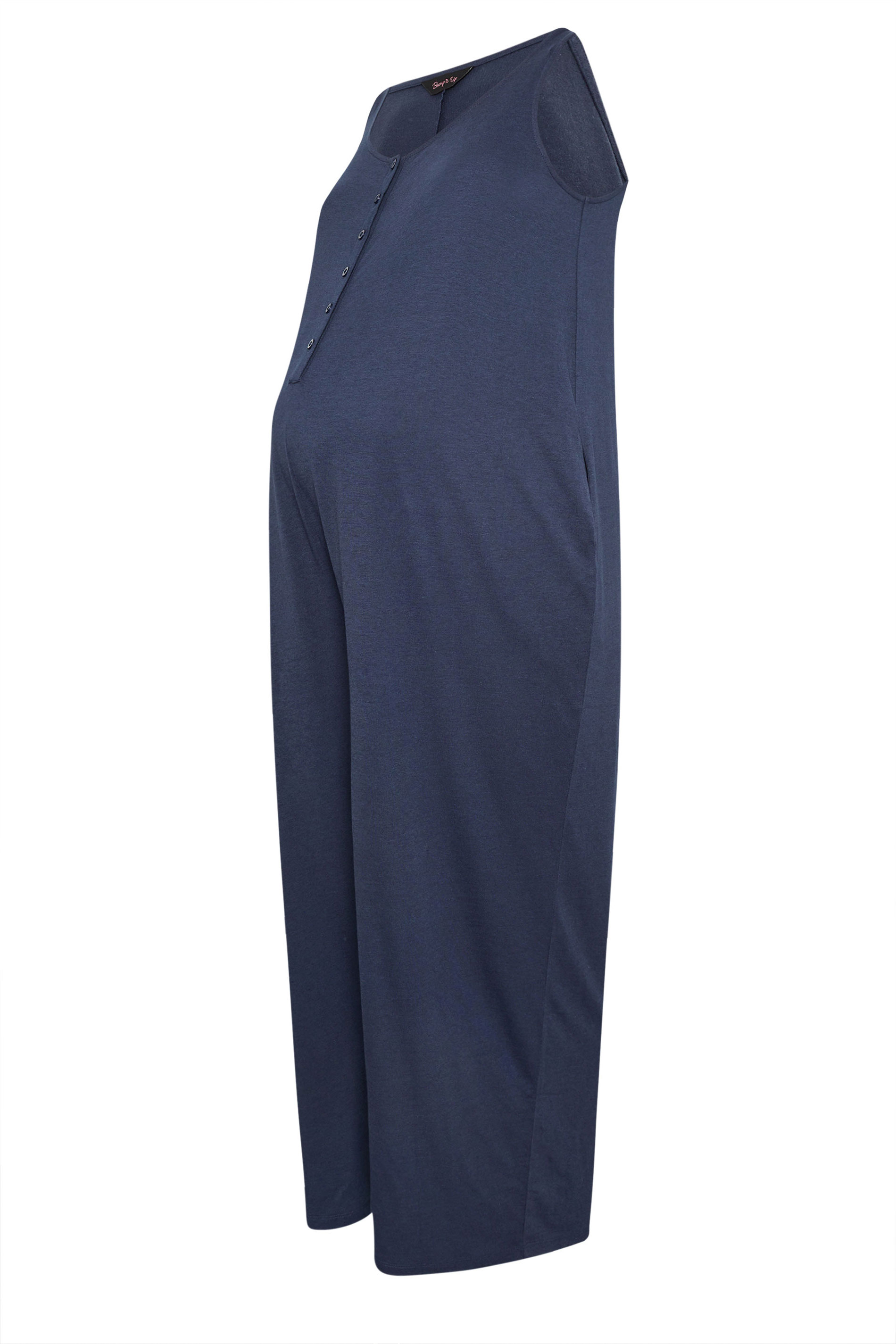 BUMP IT UP MATERNITY Plus Size Navy Blue Nursing Jumpsuit | Yours Clothing 5