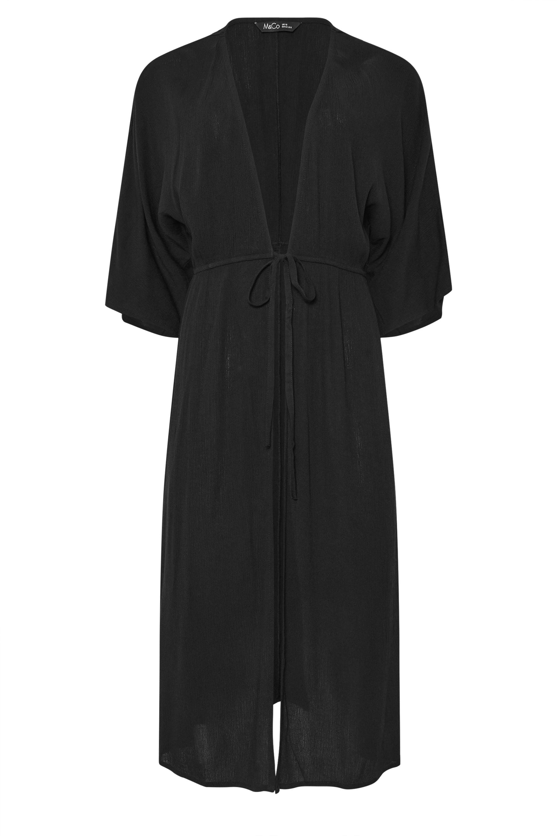 M&Co Black Crinkle Longline Kimono | M&Co 6