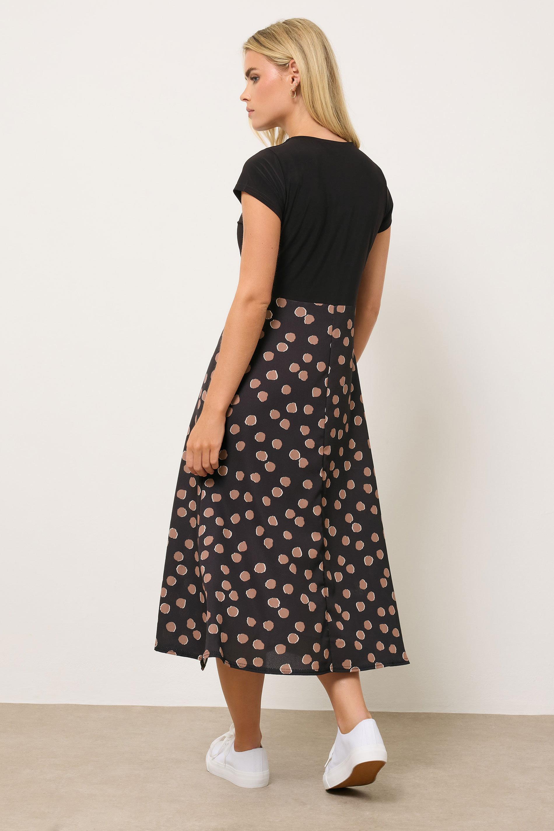 M&Co Petite Black 2 In 1 Spot Print Maxi Dress | M&Co 2