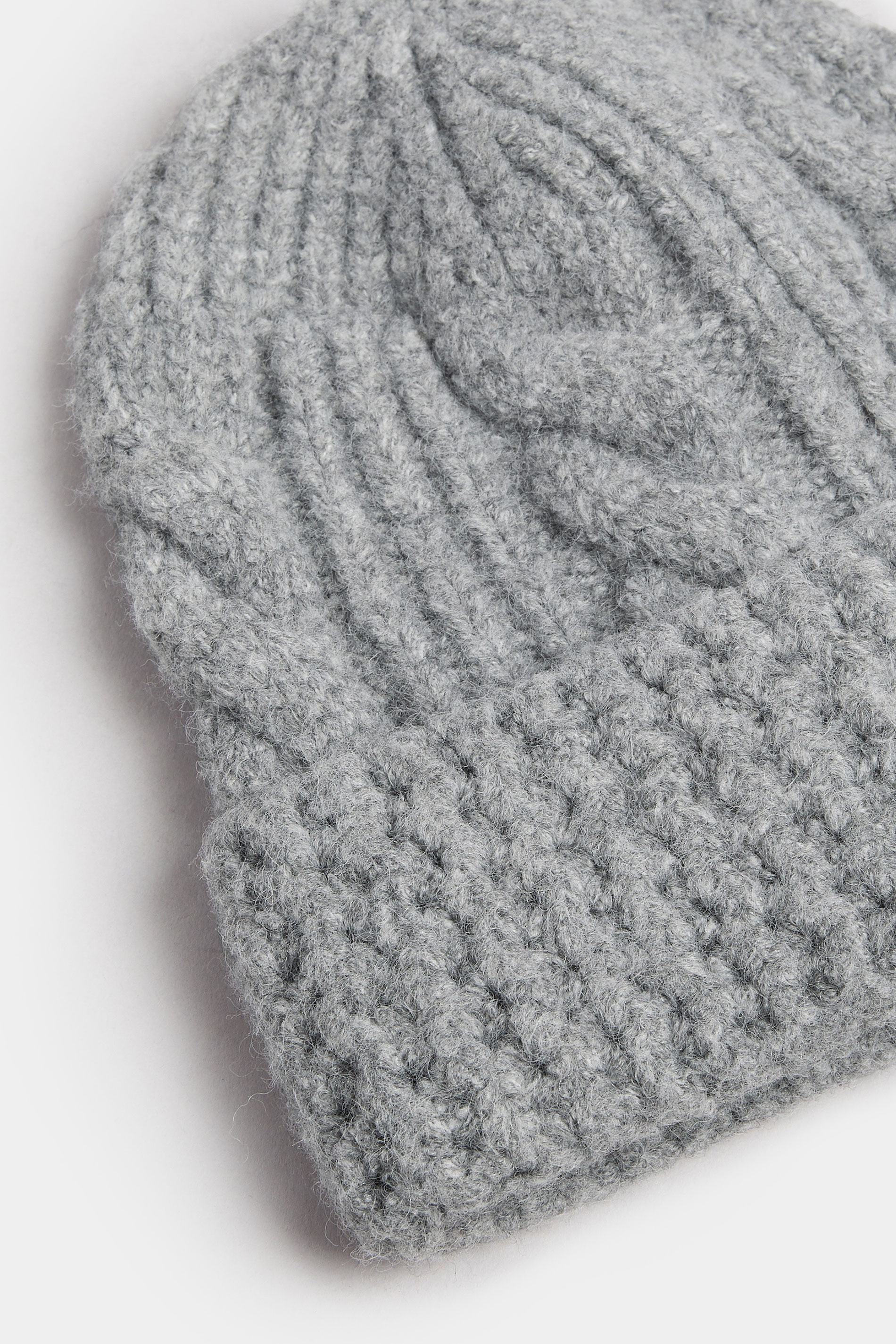 Grey Cable Knit Beanie Hat | Yours Clothing 2
