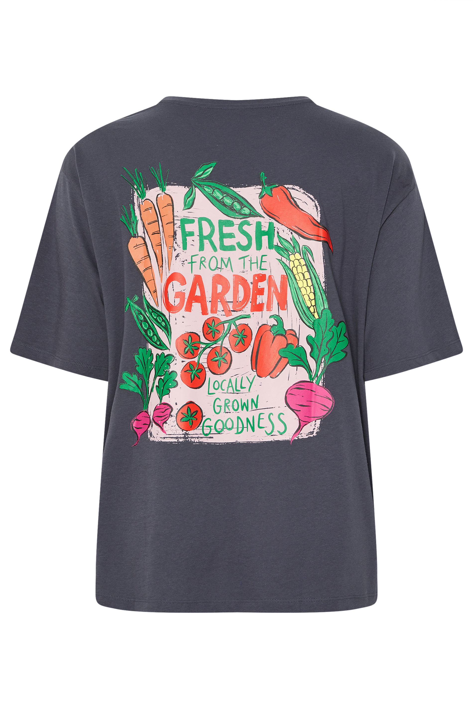 YOURS Plus Size Grey 'Fresh From The Garden' Relaxed T-Shirt | Yours Clothing 7