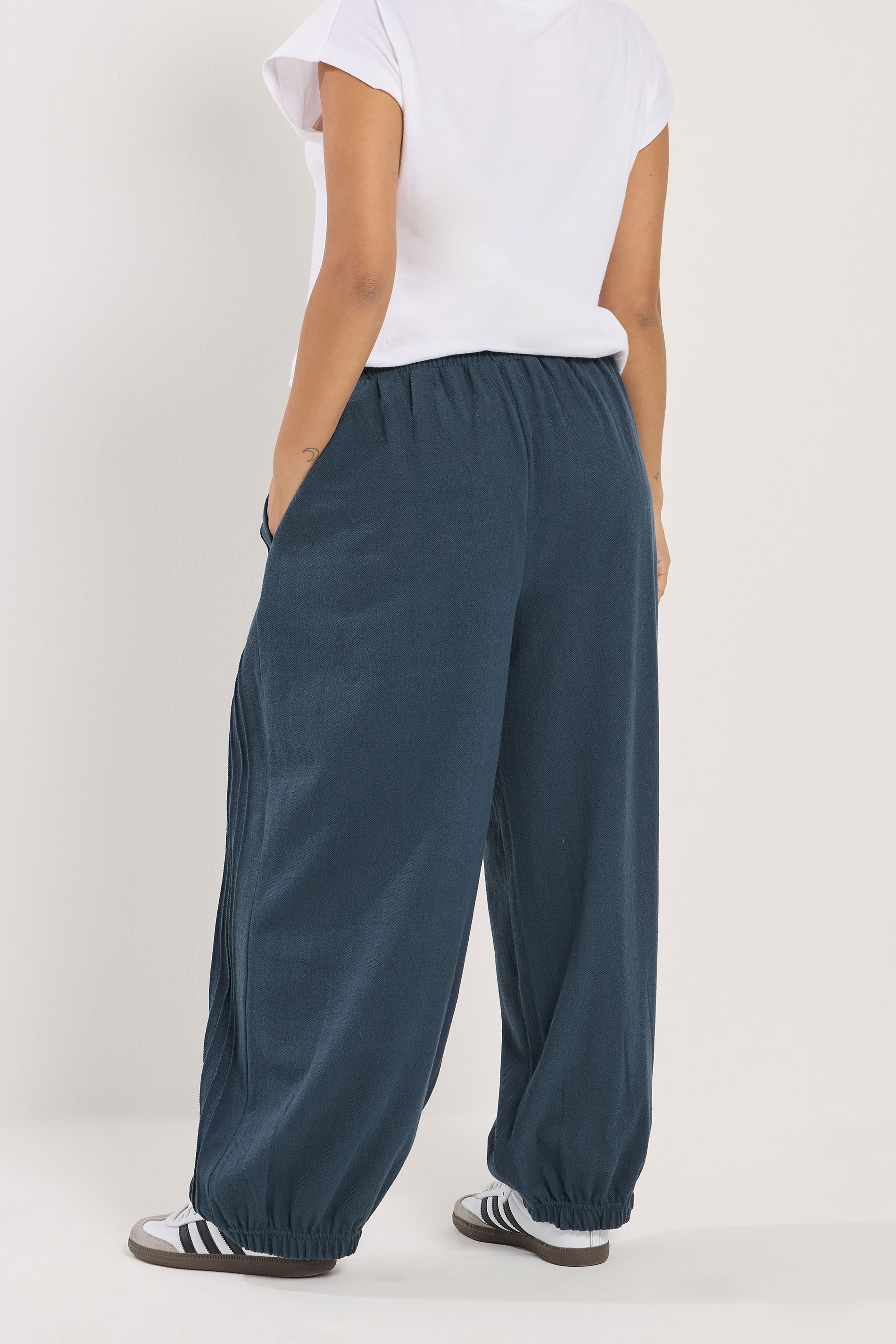 PixieGirl Petite Women's Dark Blue Balloon Trousers | PixieGirl 4