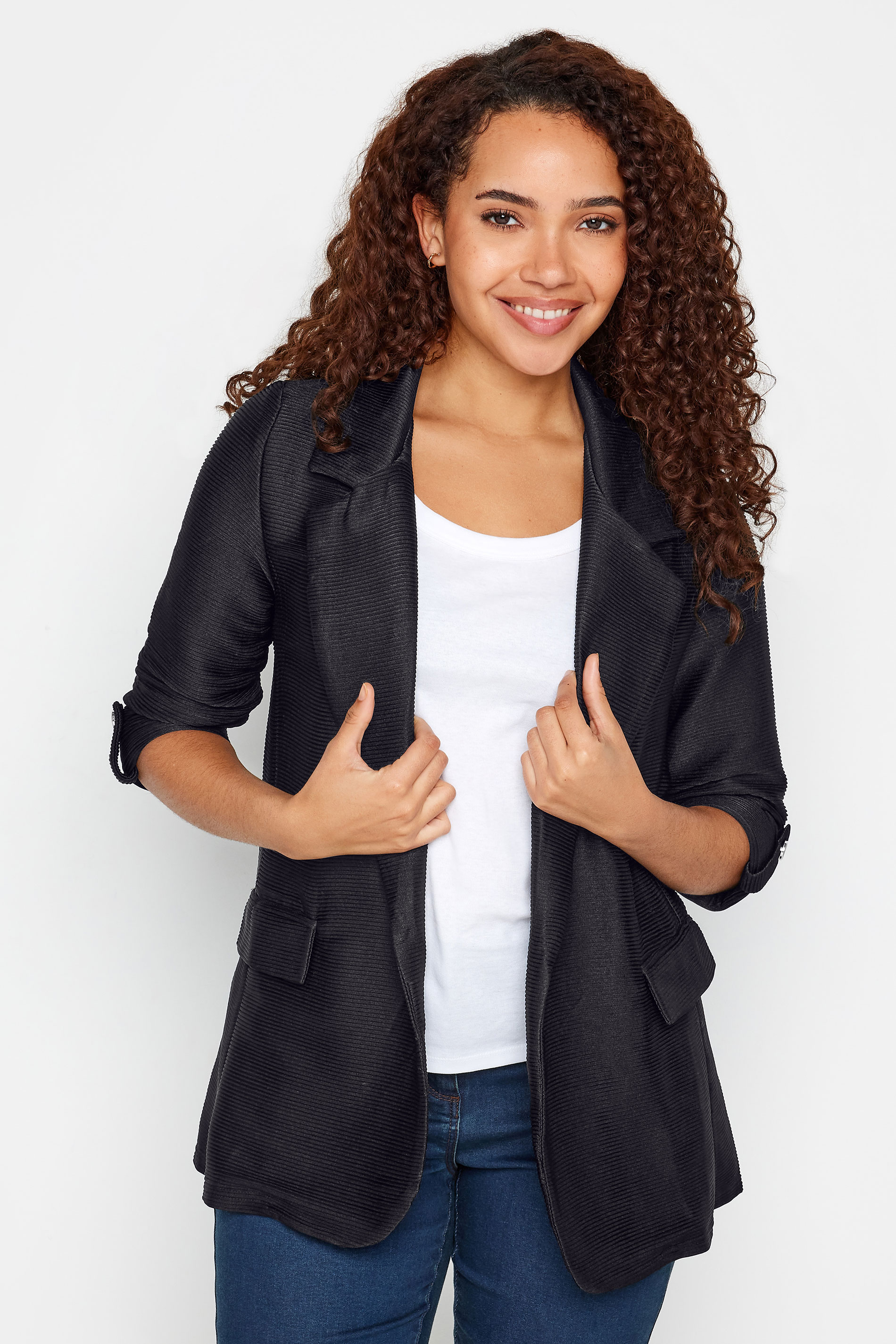 M&Co Black Textured Blazer Jacket | M&Co 1